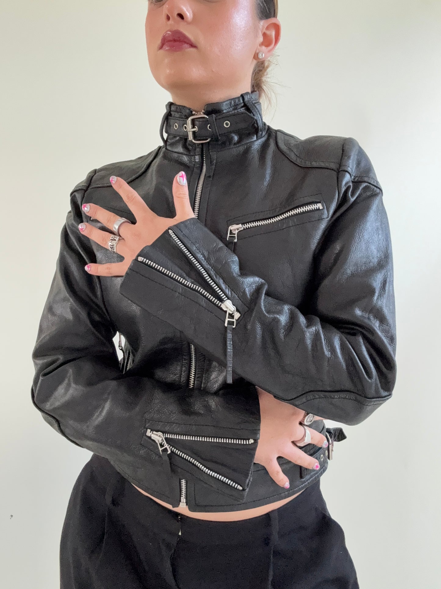 Leather Buckle Jacket (UK10)