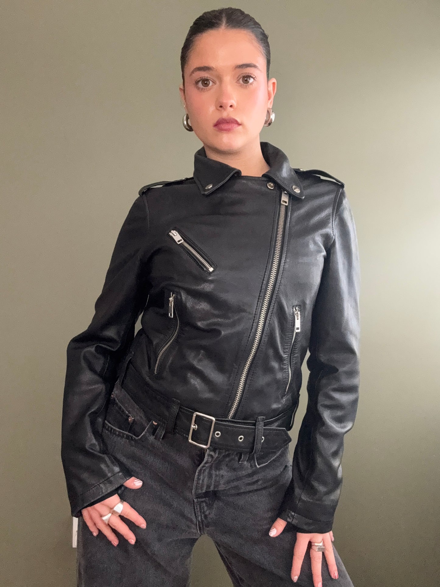 Diesel Corset Style Leather Jacket (XS)