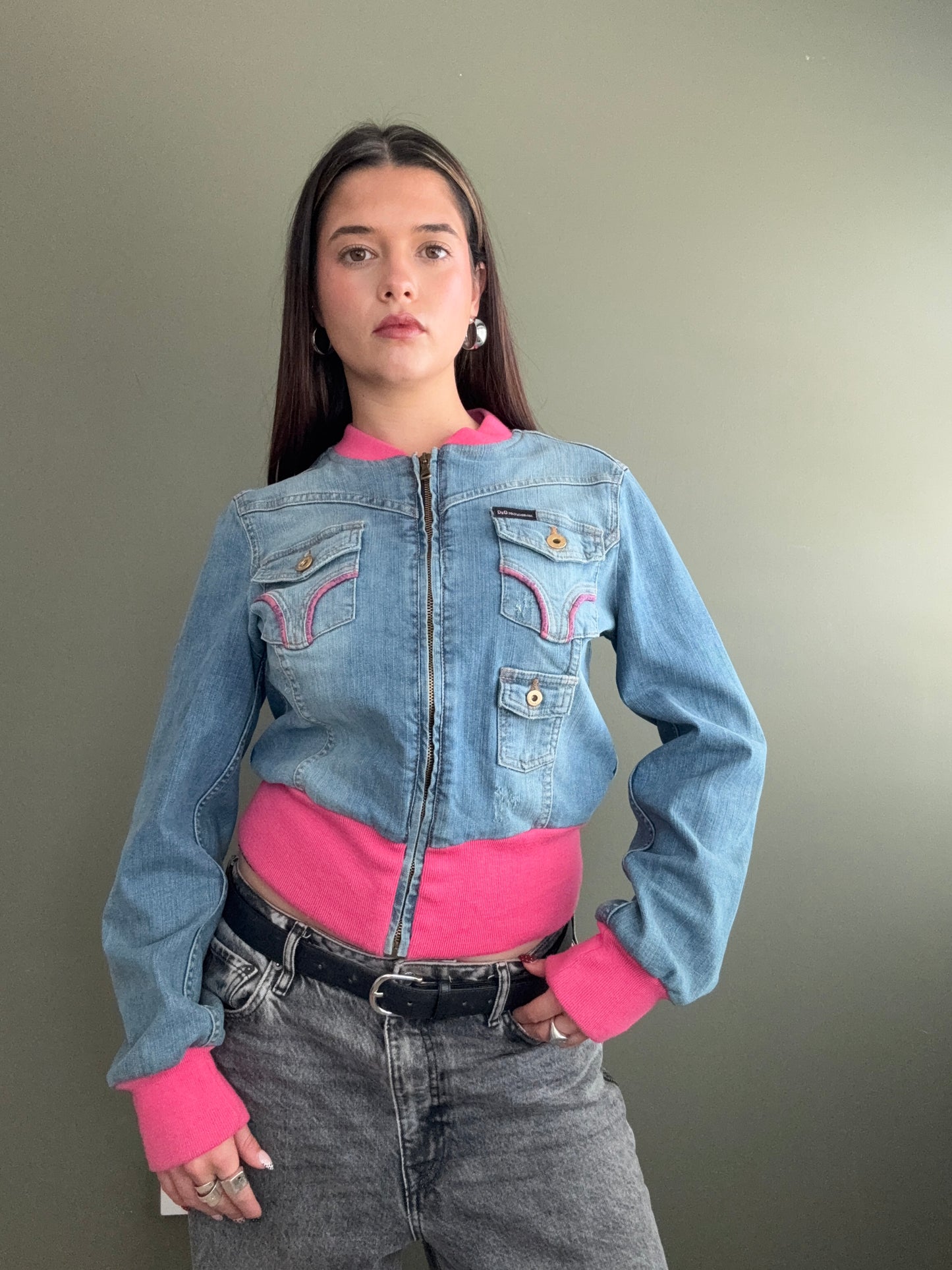 Dolce and Gabbana Denim Bomber Jacket (S)