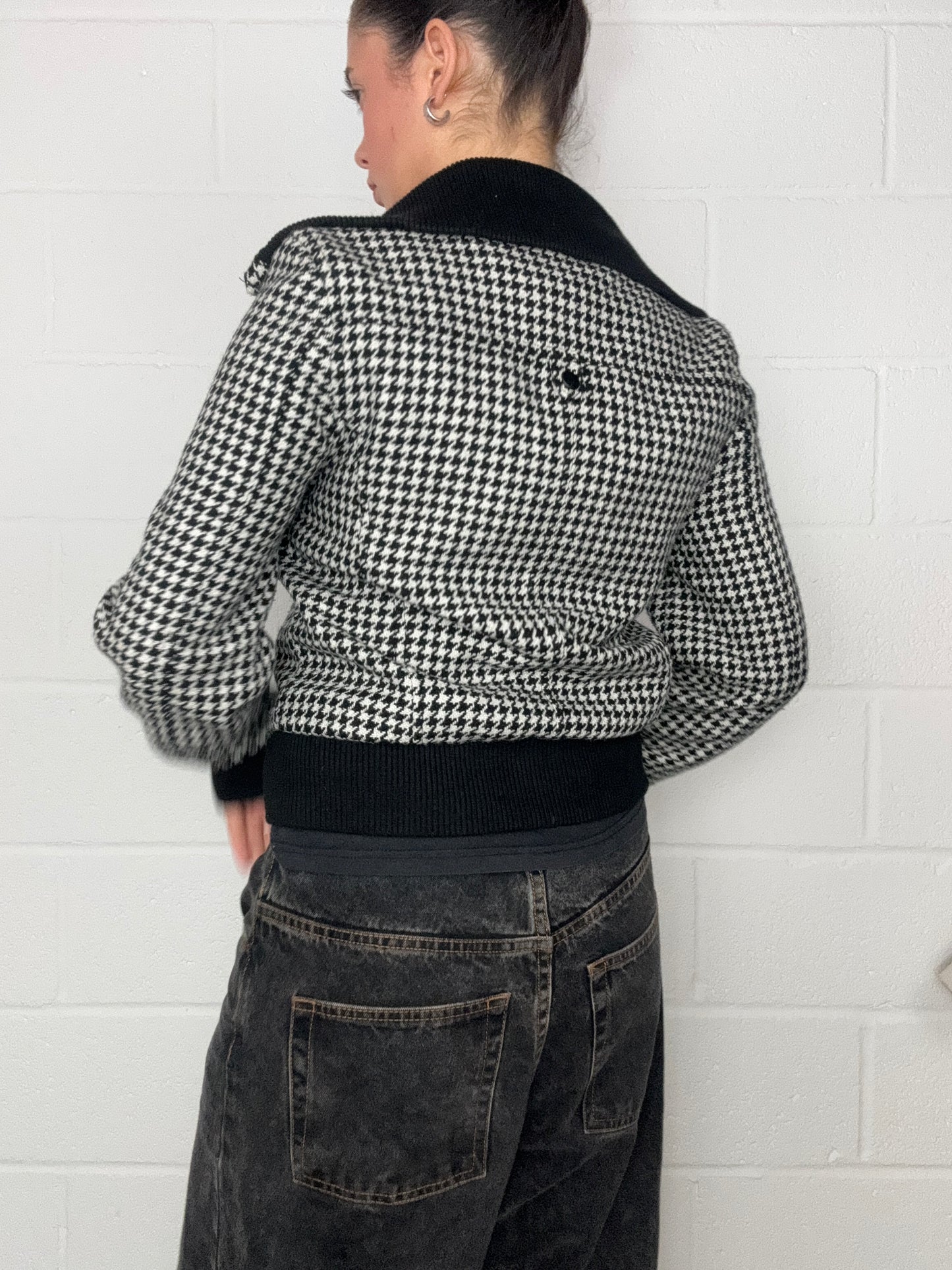 Dogtooth Print Jacket (UK10)