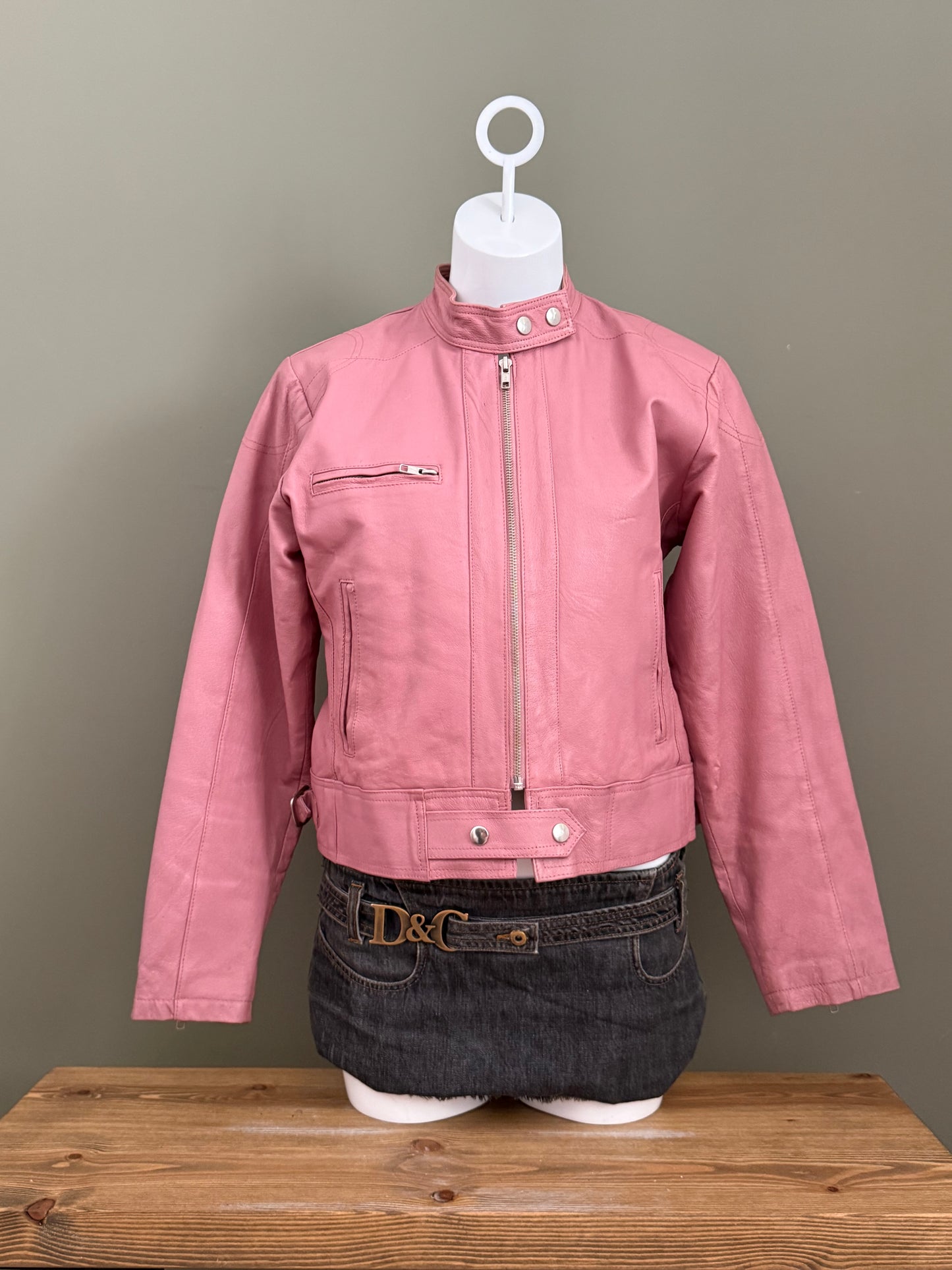 Pink Leather Jacket (M)