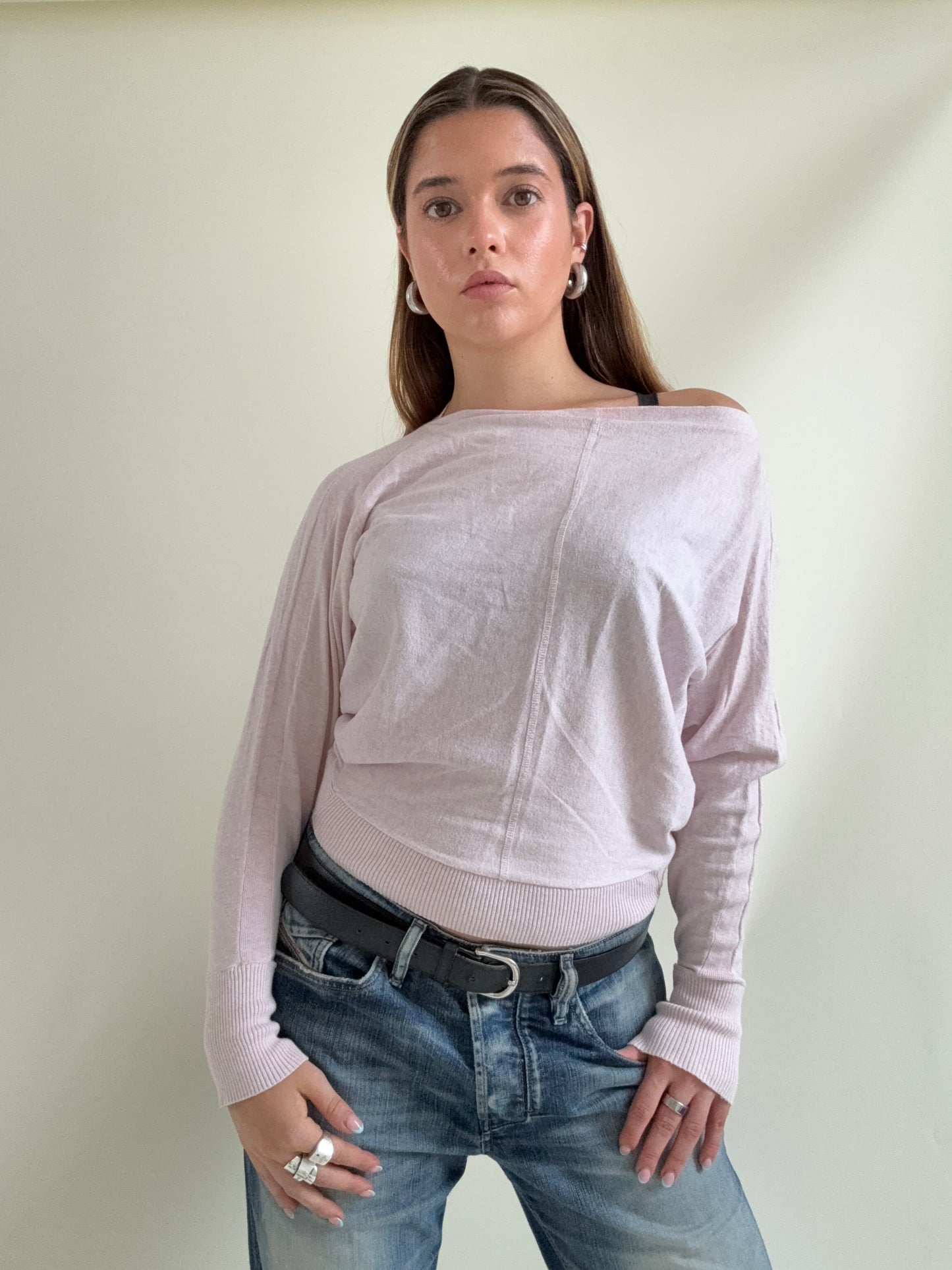 Allsaints Baby Pink Batwing Jumper (S)