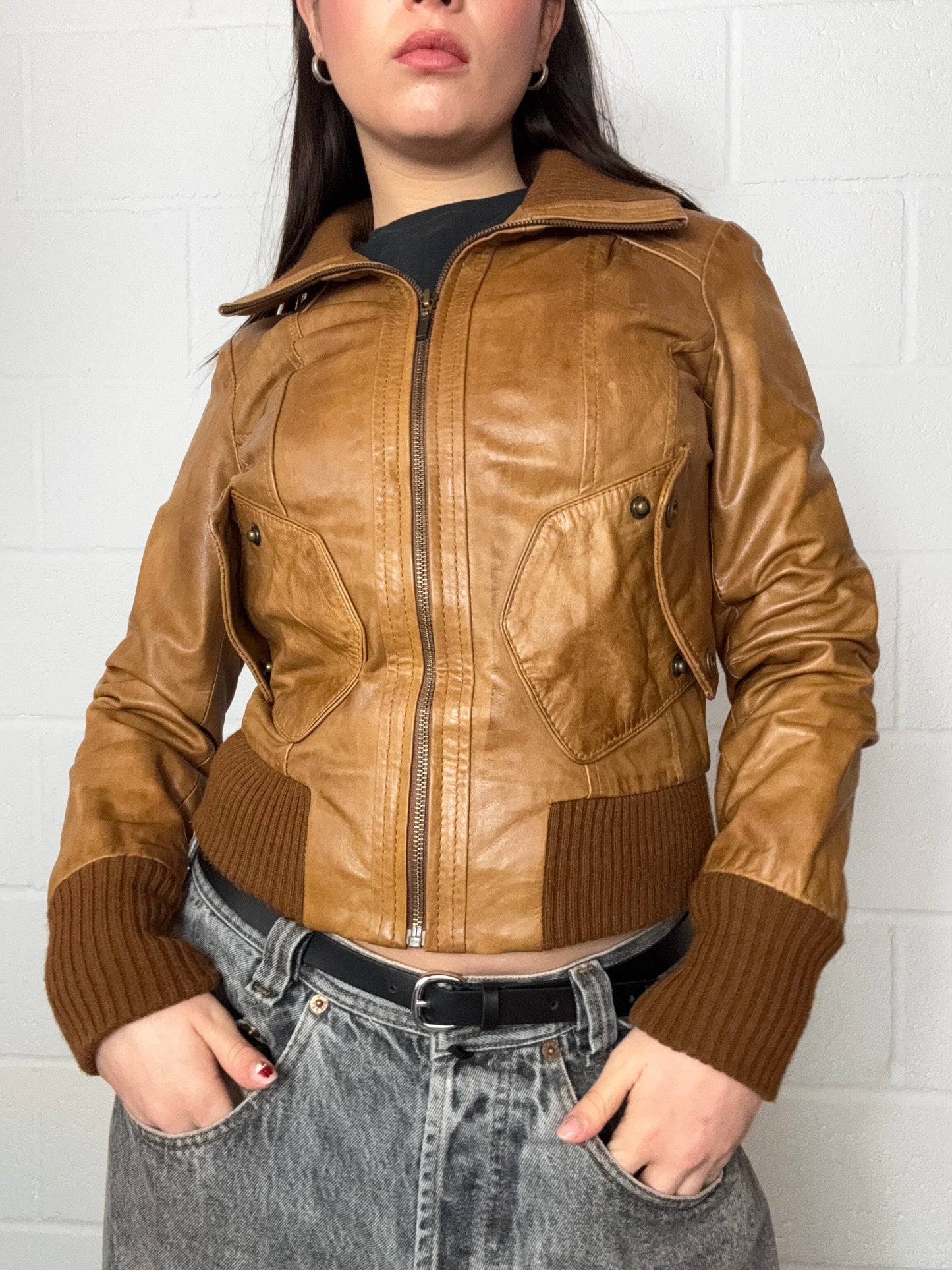 Fitted Leather Jacket (UK8)