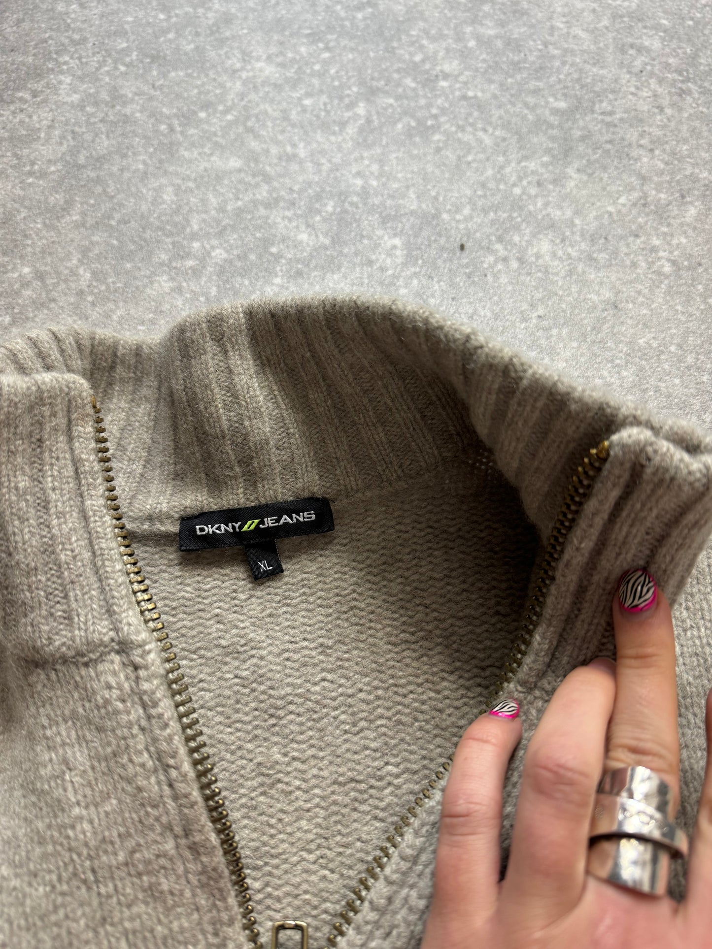 DKNY Wool Double Zip Jumper