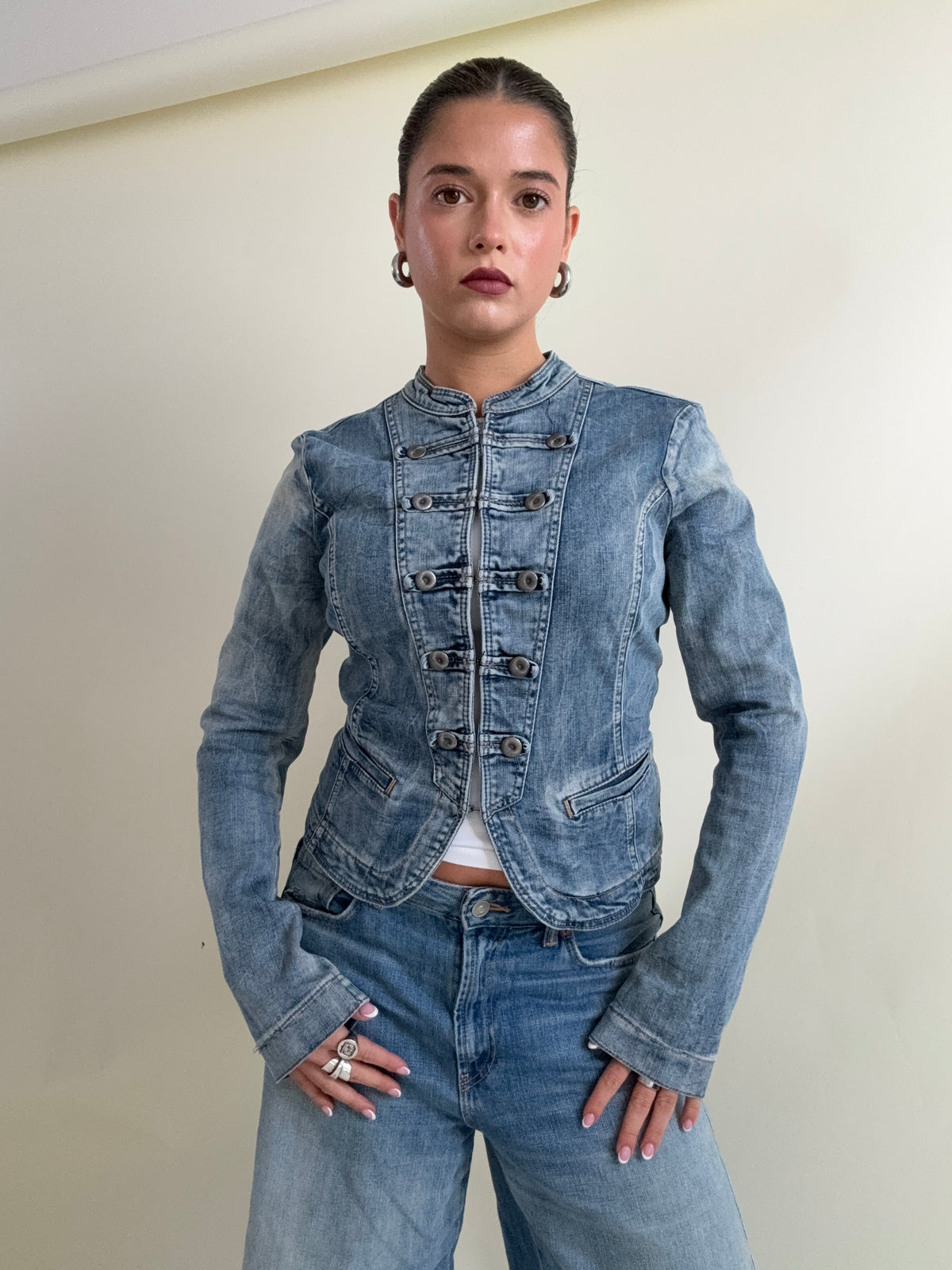 Denim Military Jacket (M)