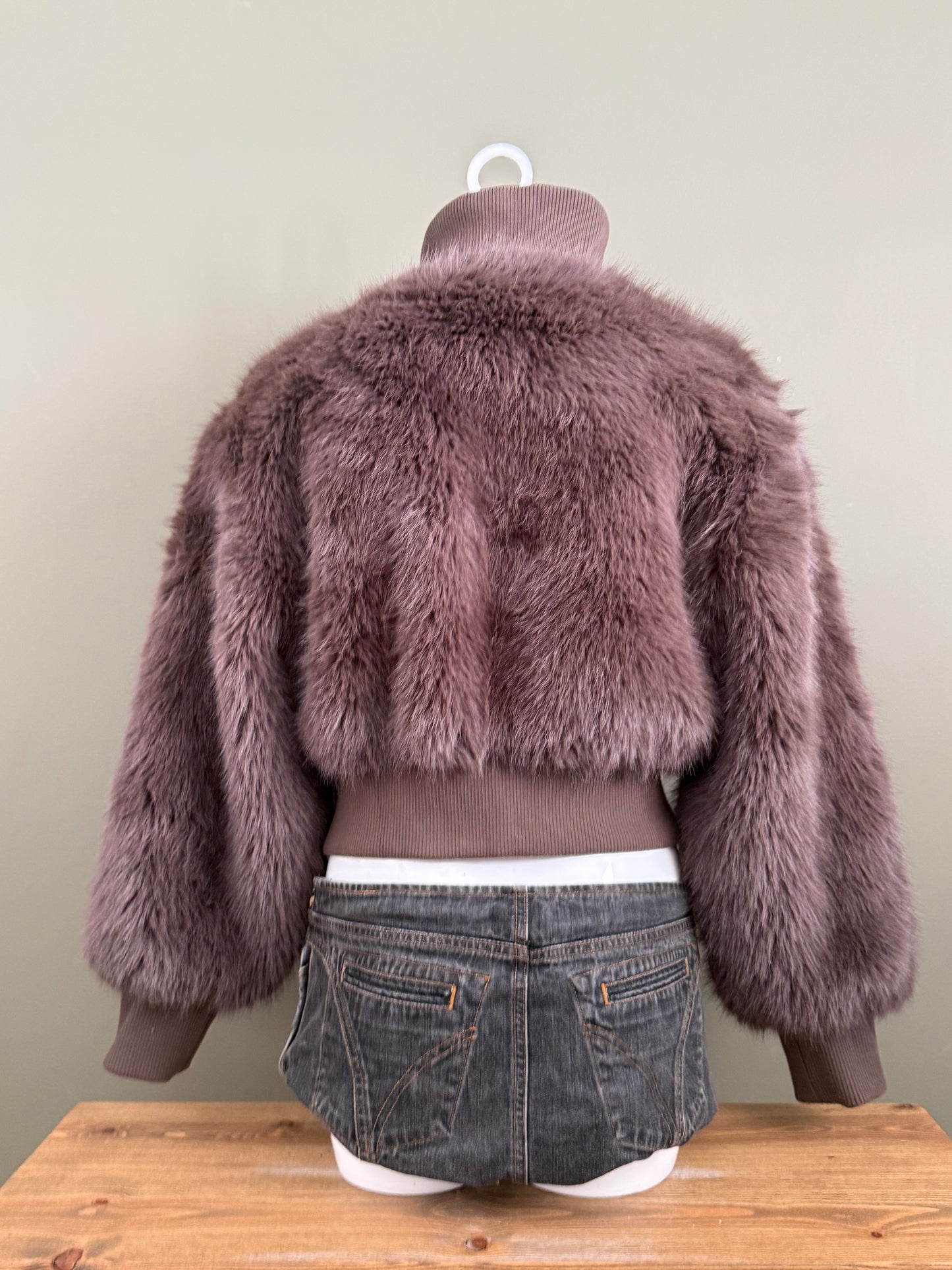 Faux Fur Bomber Jacket (M)