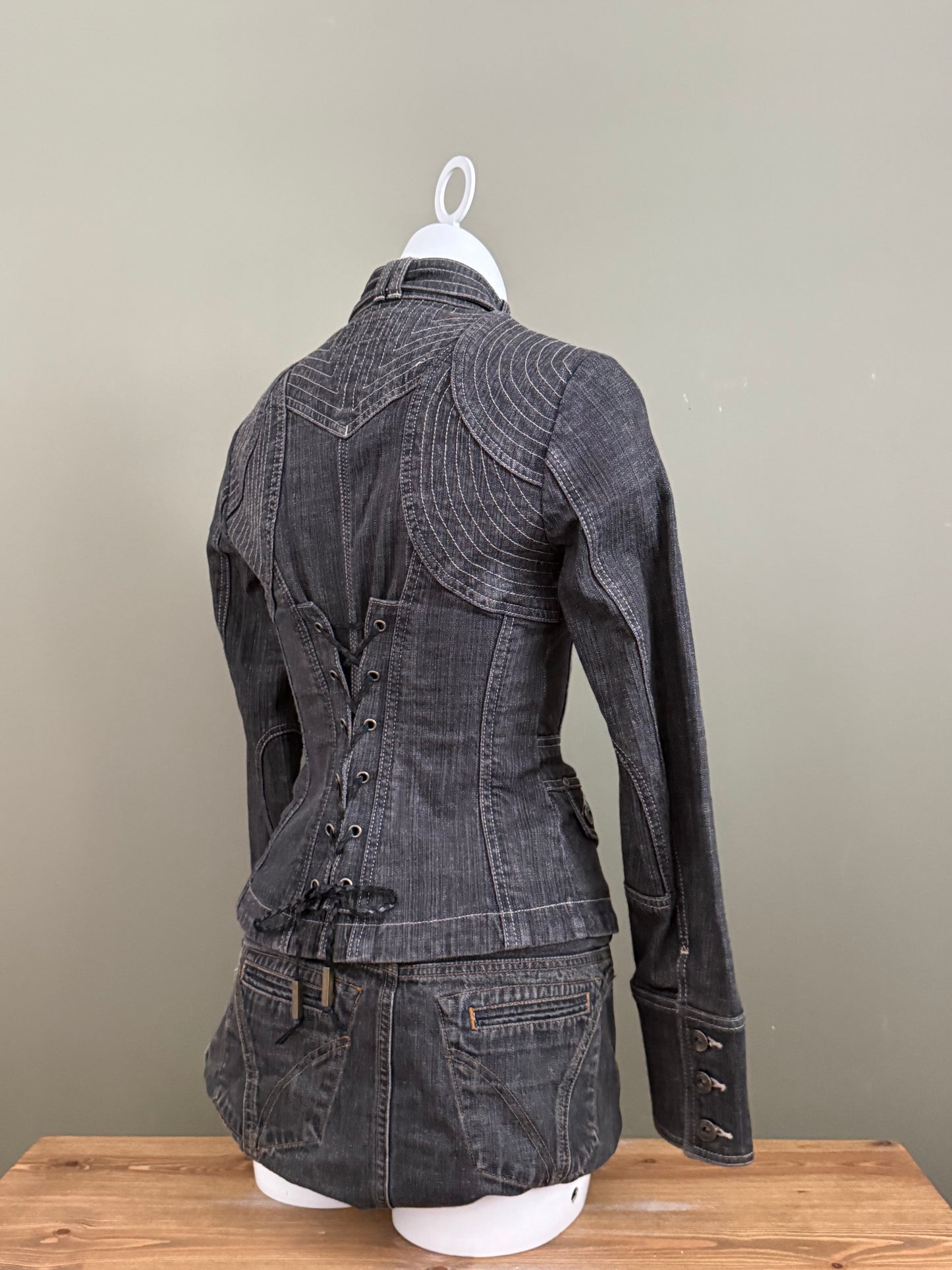 Karen Millen Denim Corset Jacket (UK10)