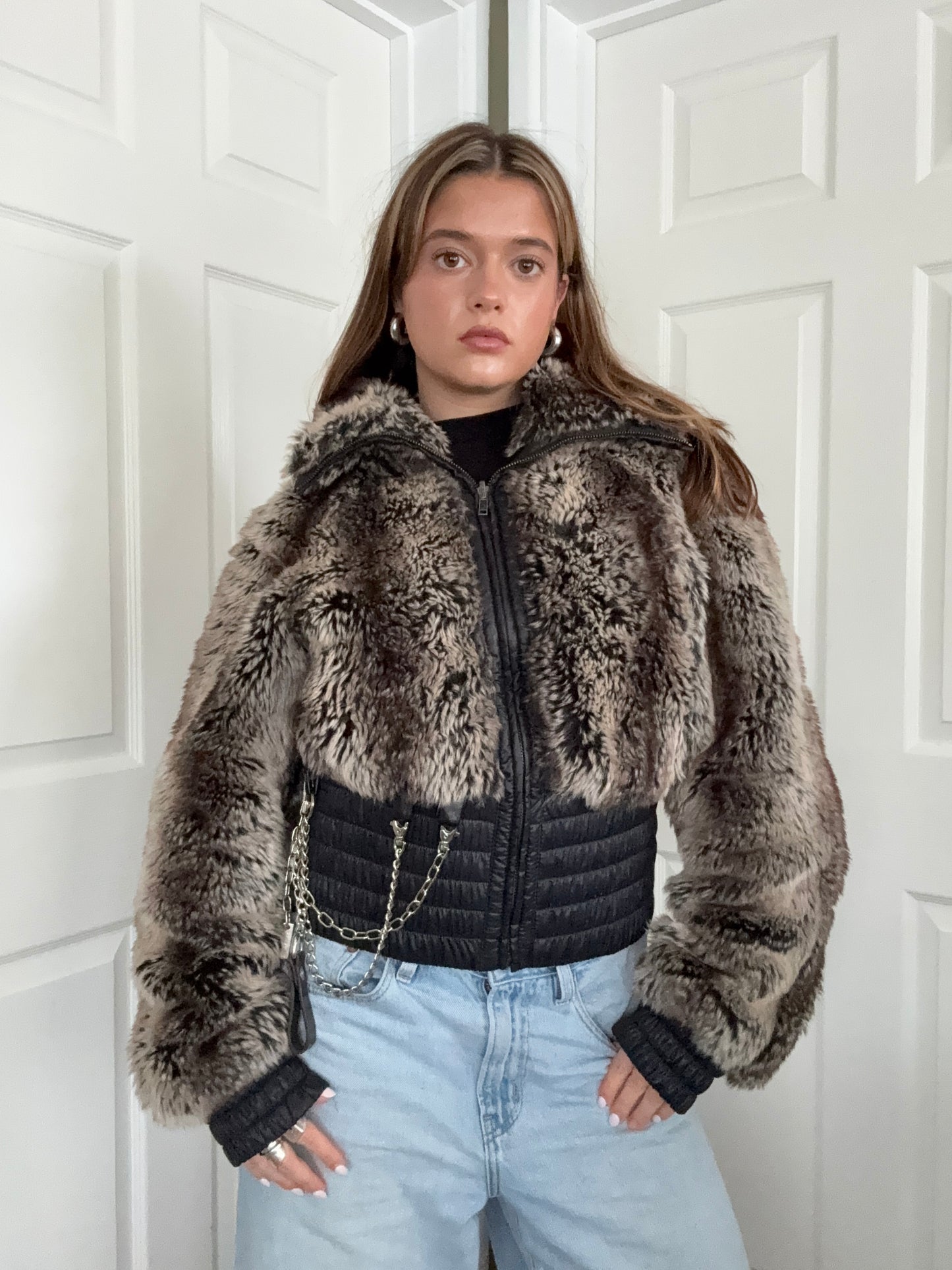 Miss Sixty Reversible Faux Fur Jacket (XL)