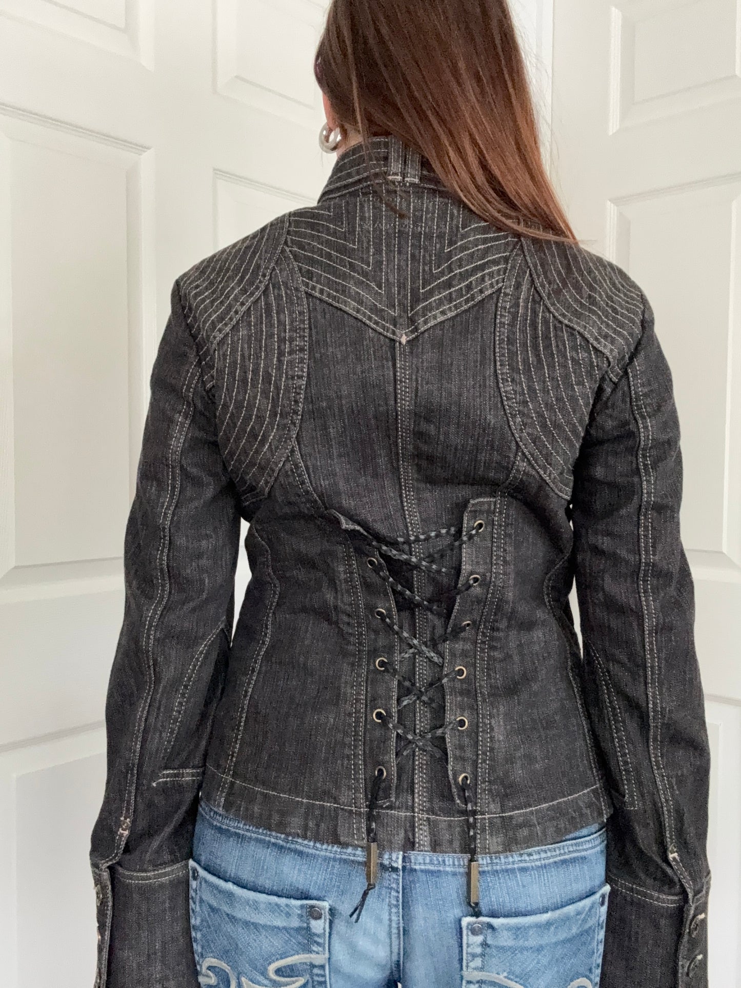 Karen Millen Denim Corset Jacket (UK14)