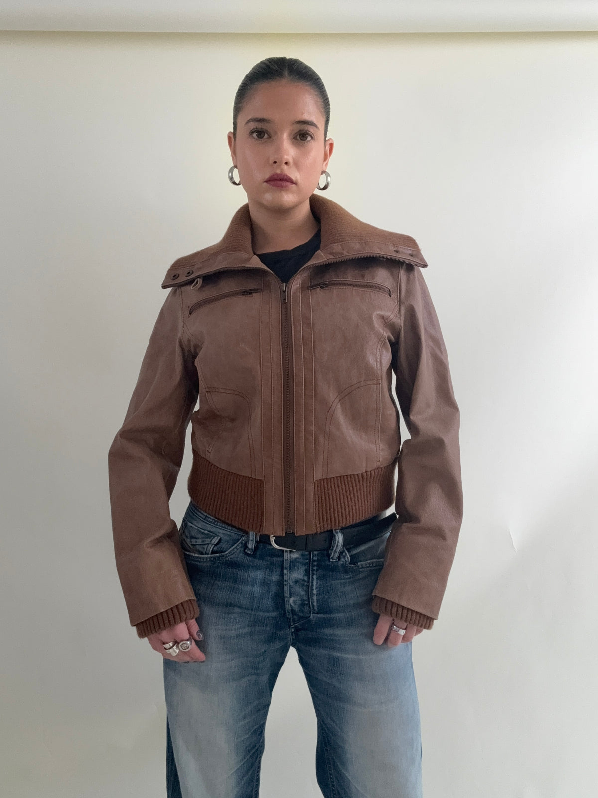 Leather Bomber Jacket (UK14)