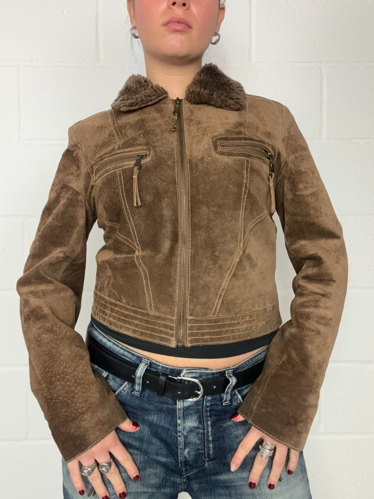 Vintage Brown Suede Jacket (UK12)