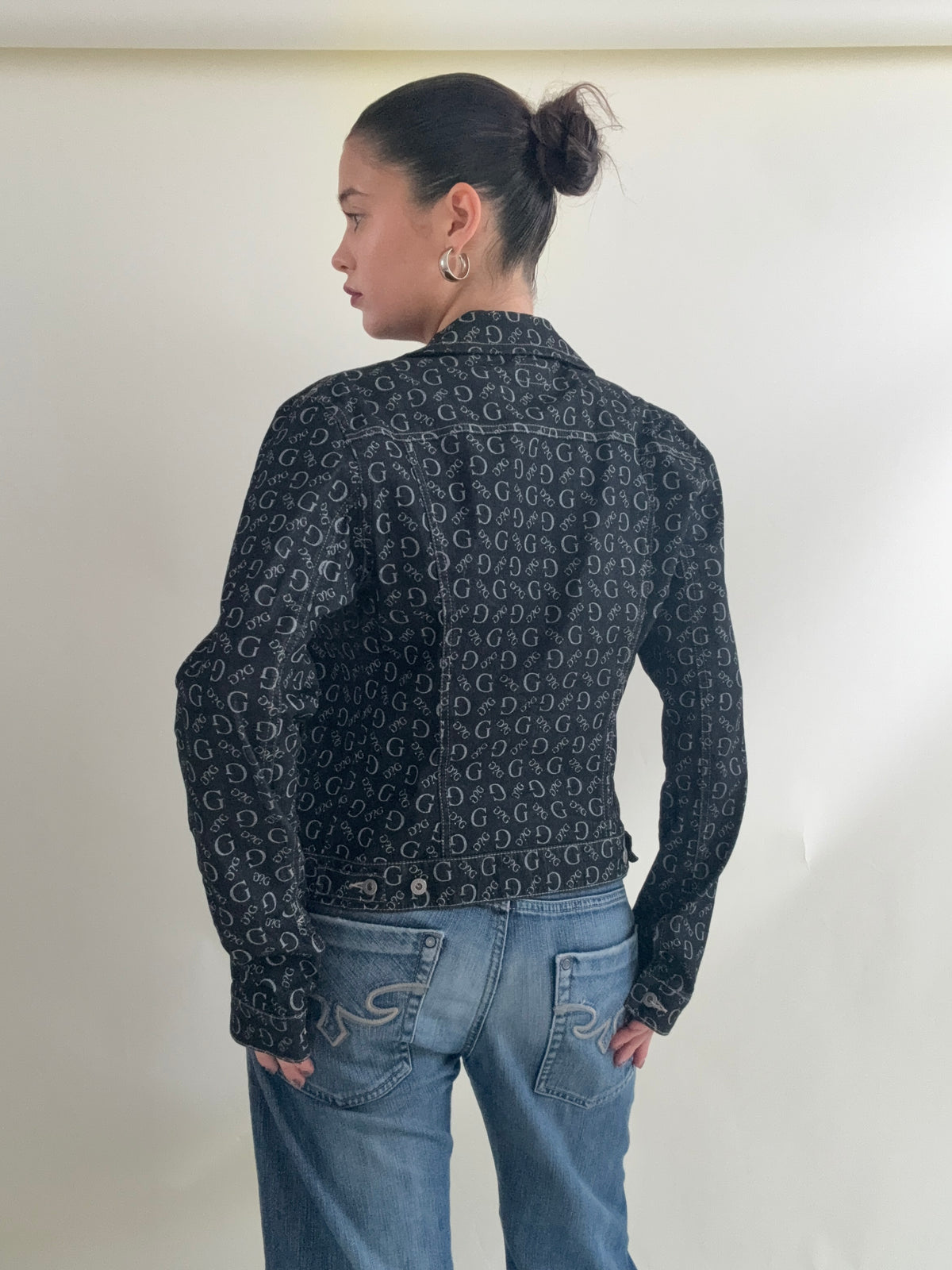 Vintage Guess Monogram Denim Jacket (M)
