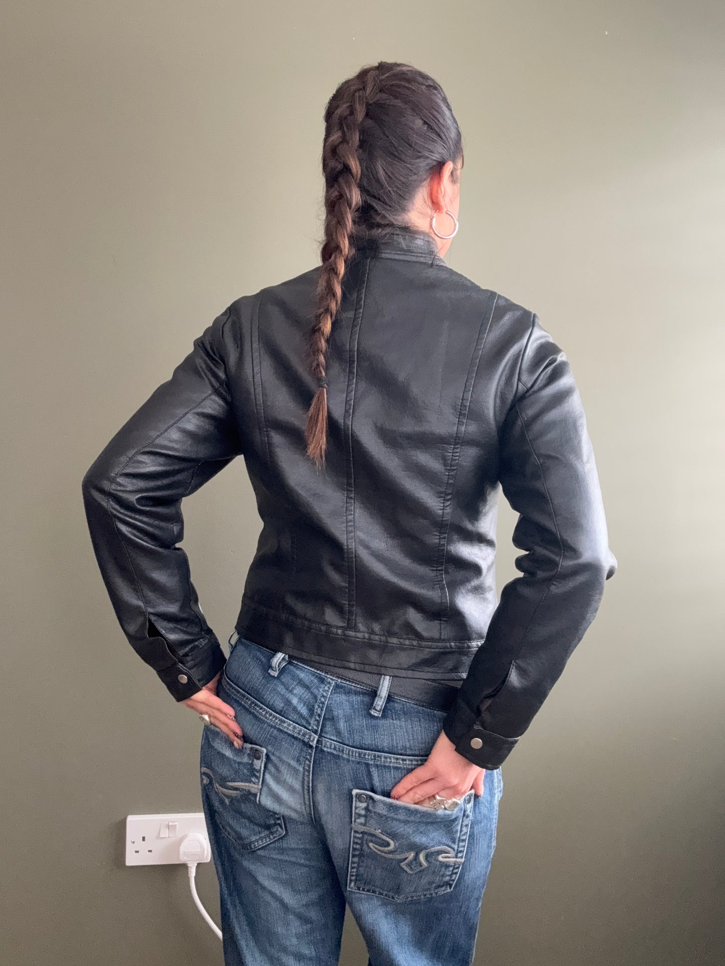 Faux Leather Racer Jacket (UK10)