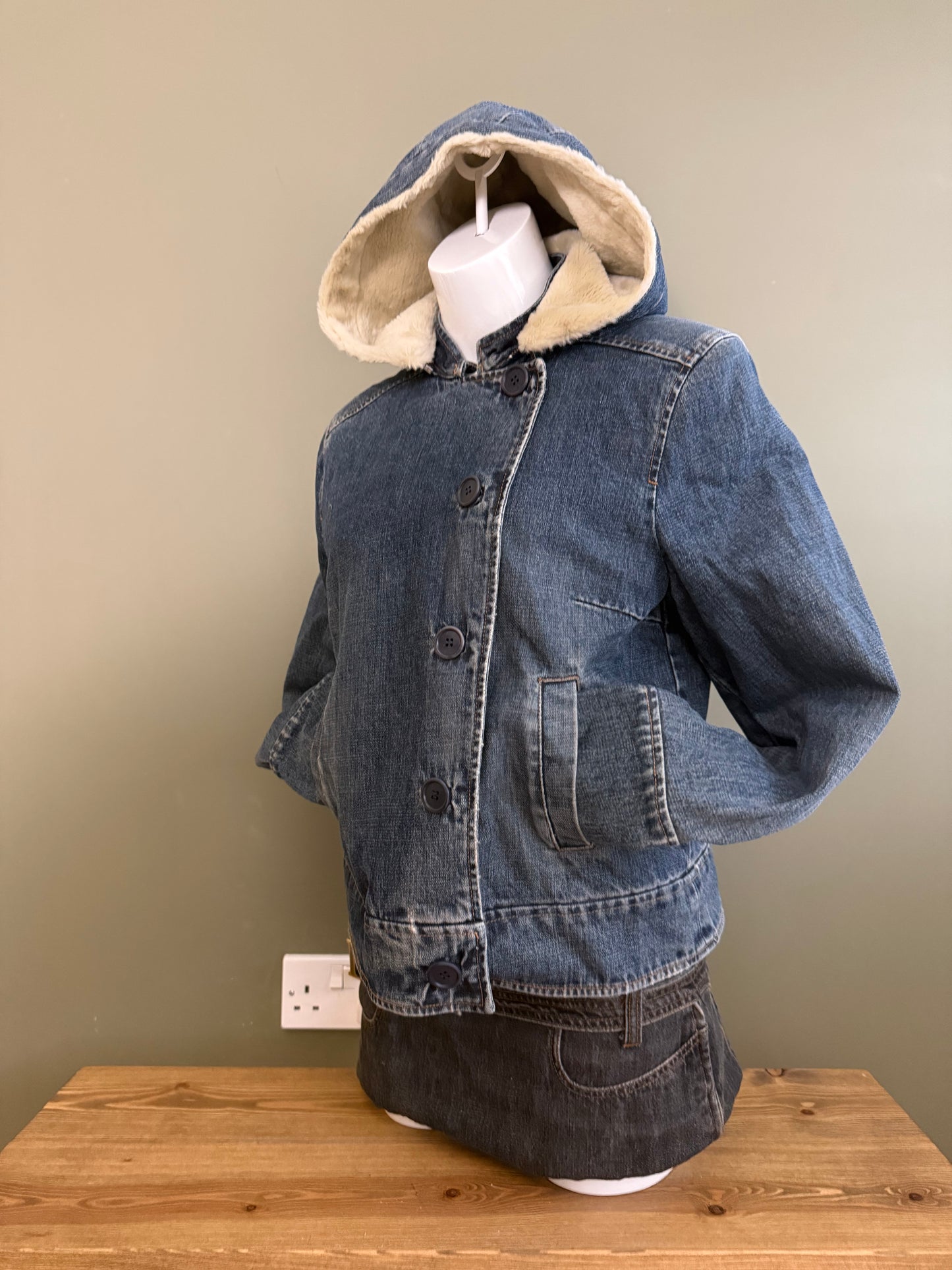 French Connection Denim Bomber Jacket (L)
