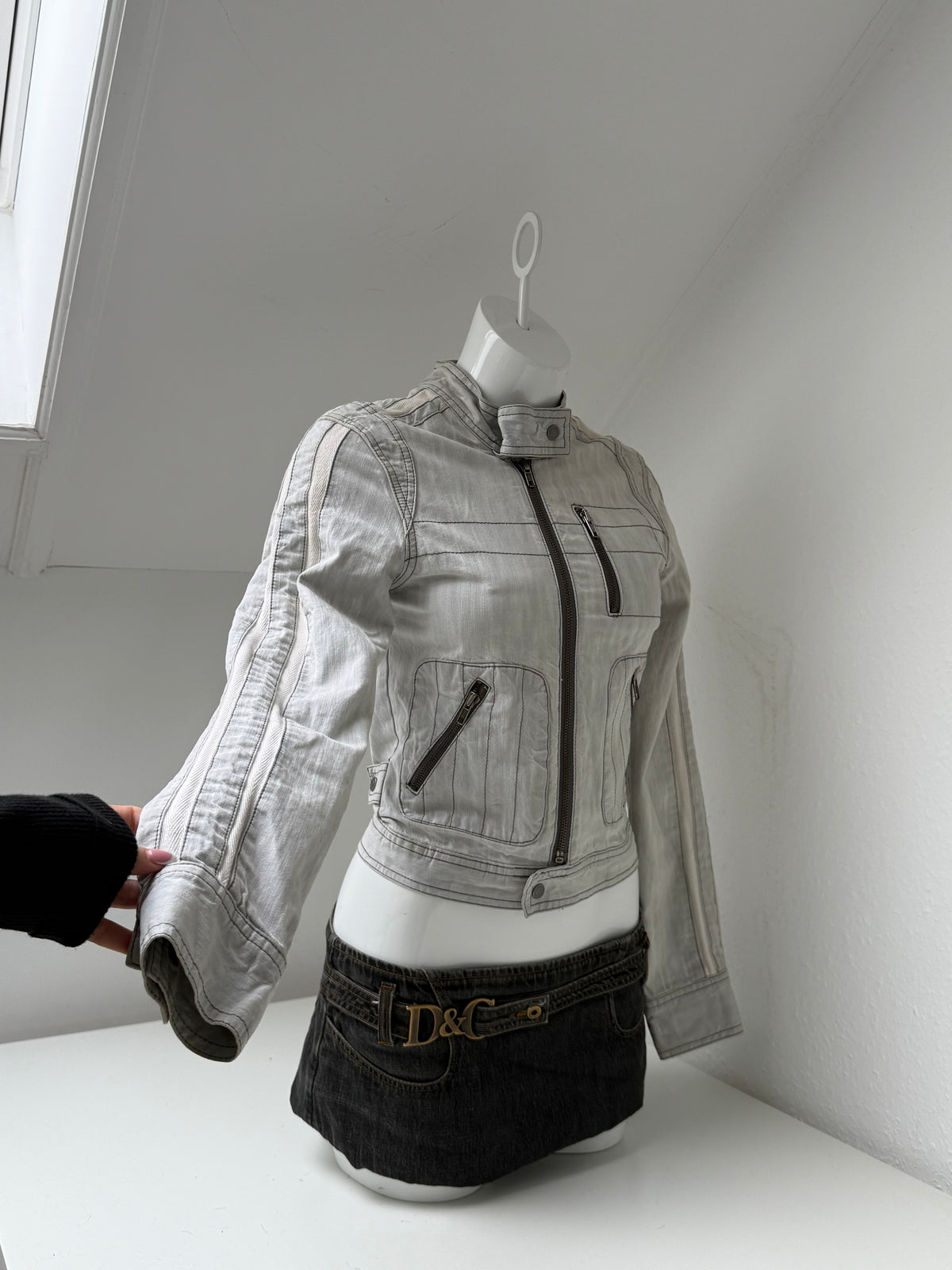 Fitted Y2K Biker Jacket (UK8)