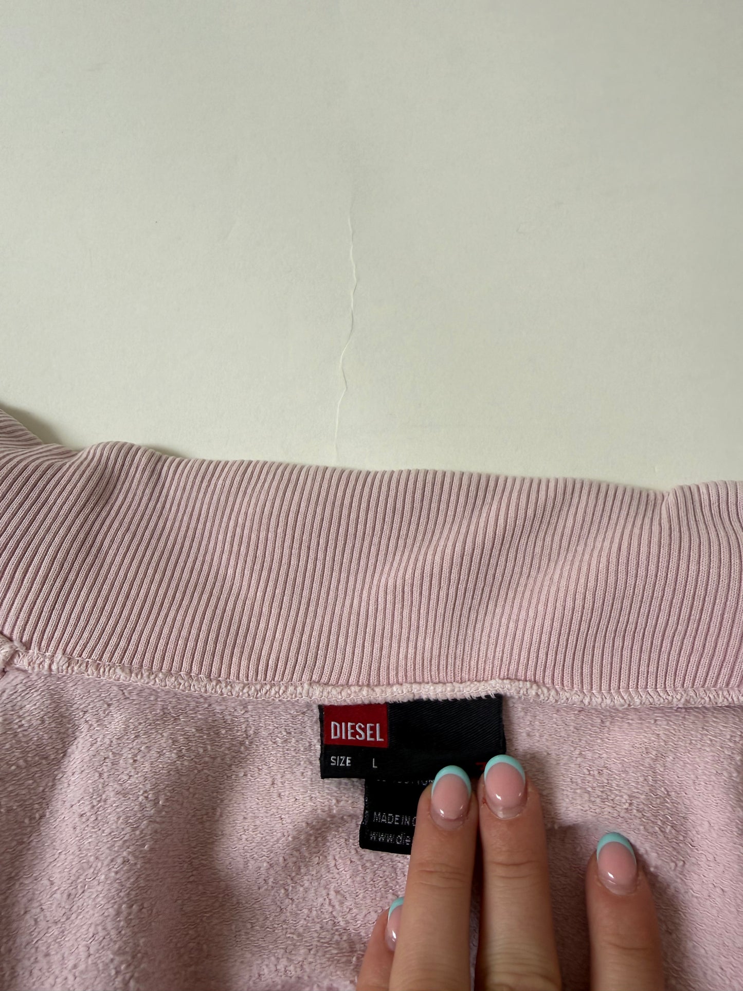 Baby Pink Diesel Zip Jumper (L)