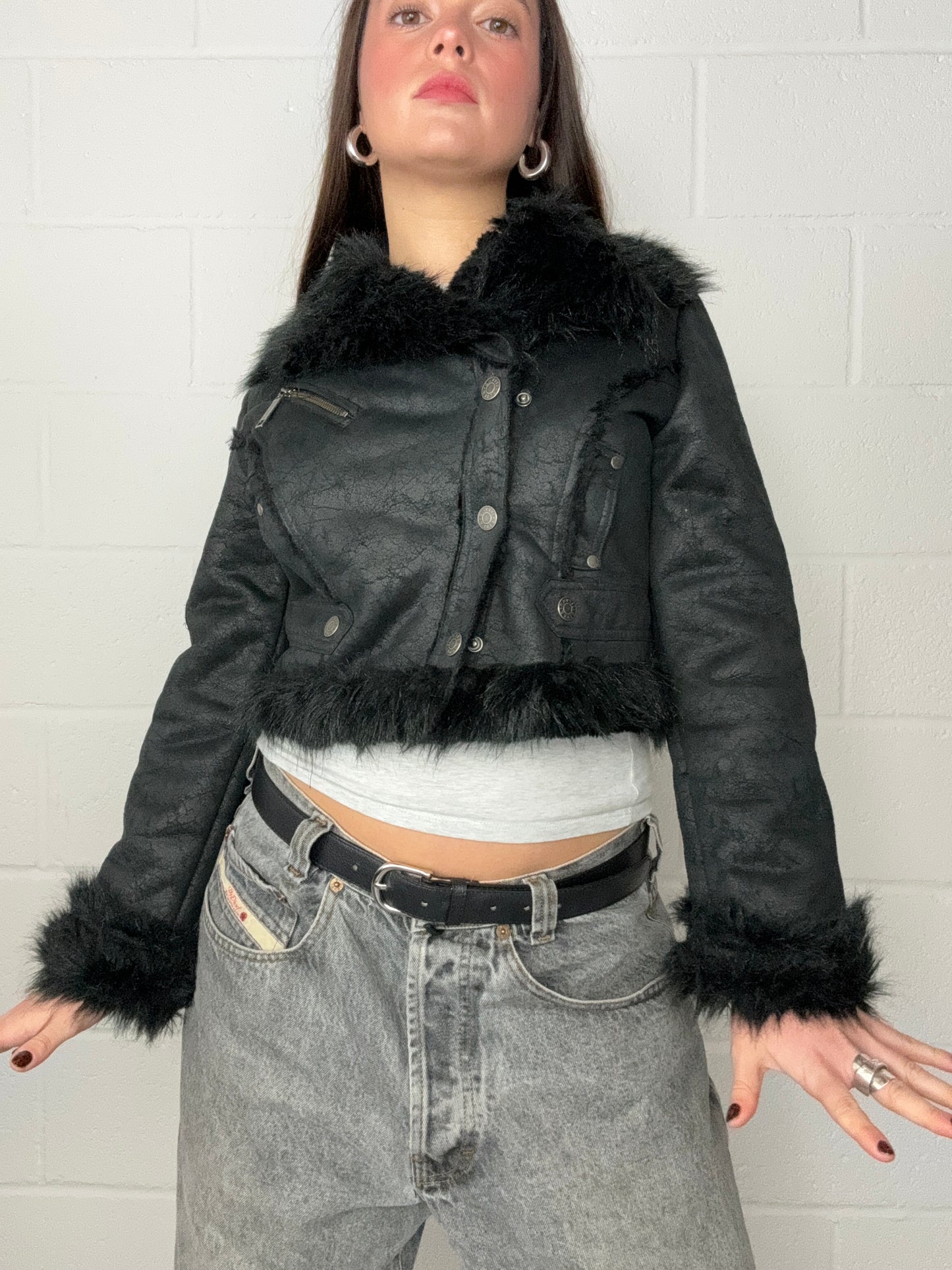 Y2K Faux Fur Jacket (UK10)