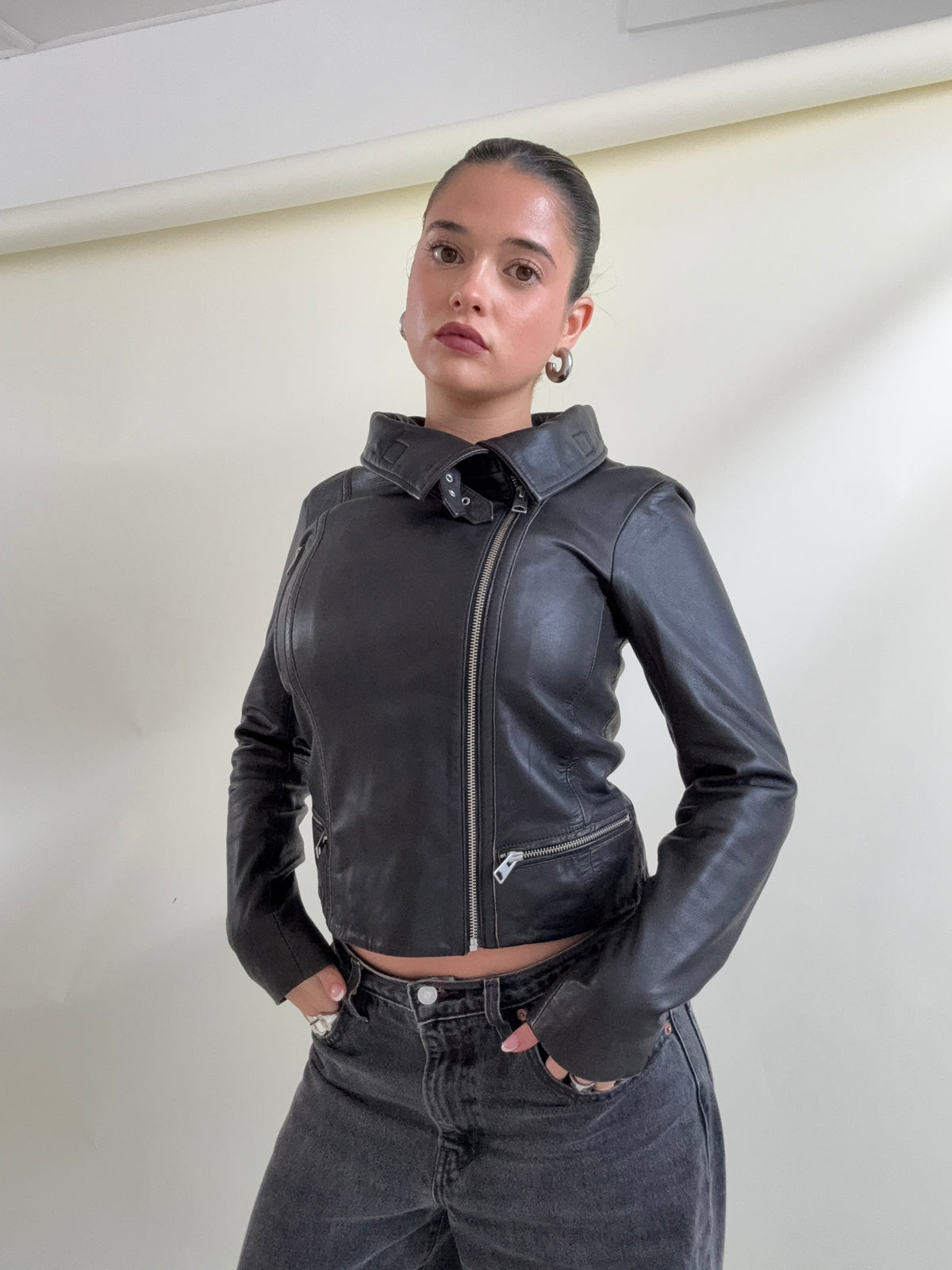 Allsaints Leather Buckle Jacket (UK8)