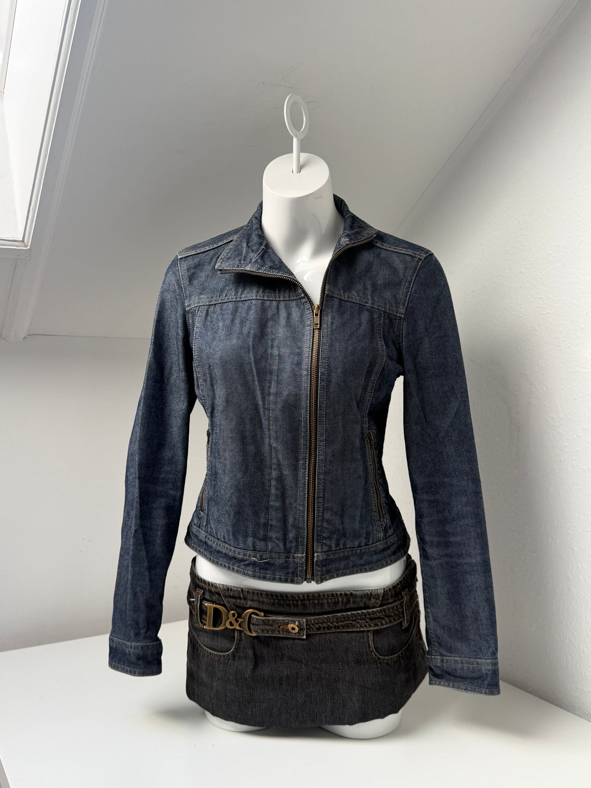 French Connection Asymmetric Denim Jacket (S)