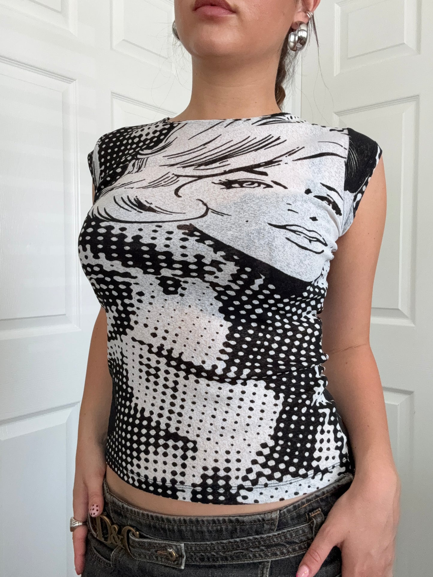 Mesh Graphic Top (S)