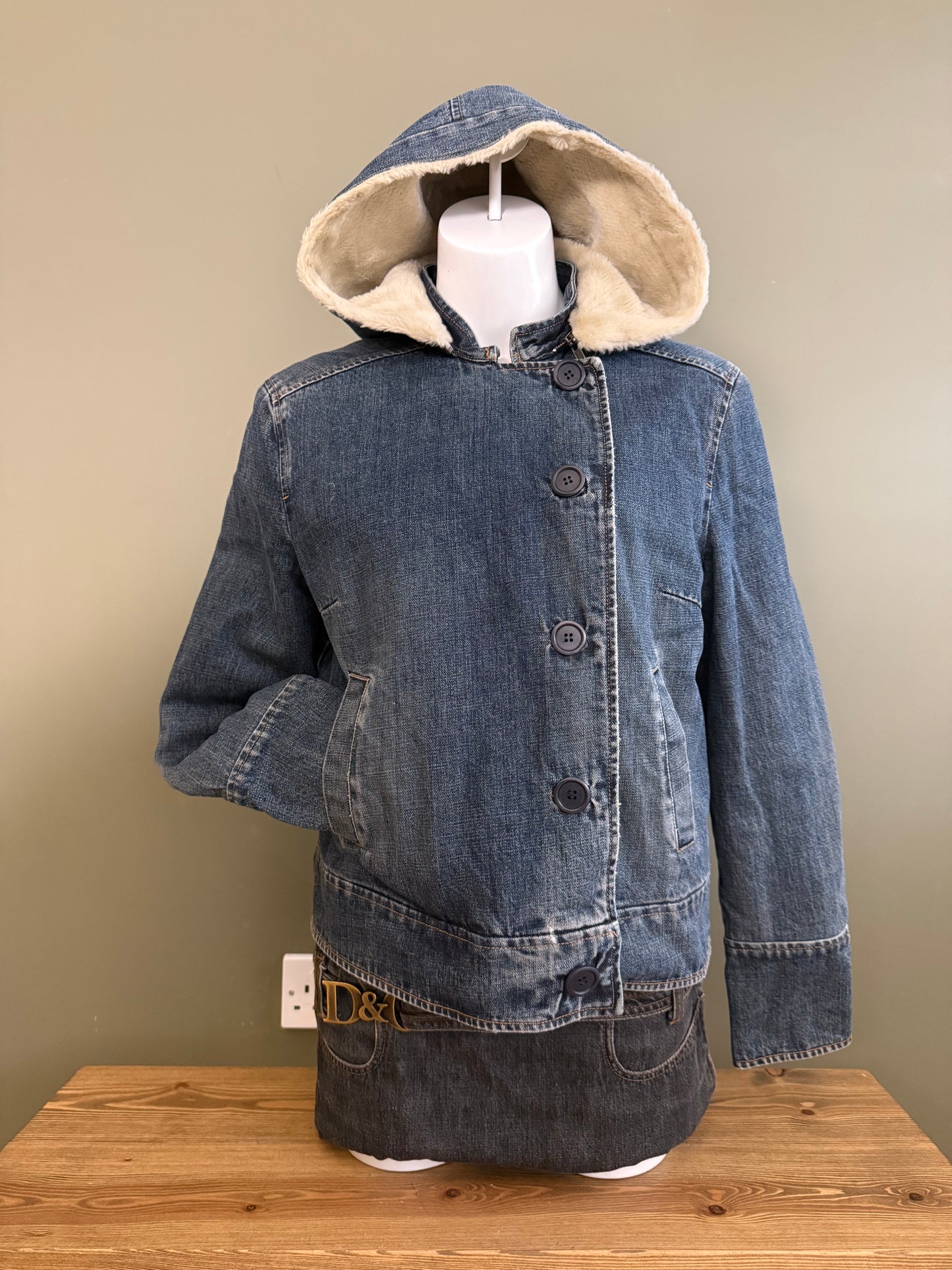 French Connection Denim Bomber Jacket (L)