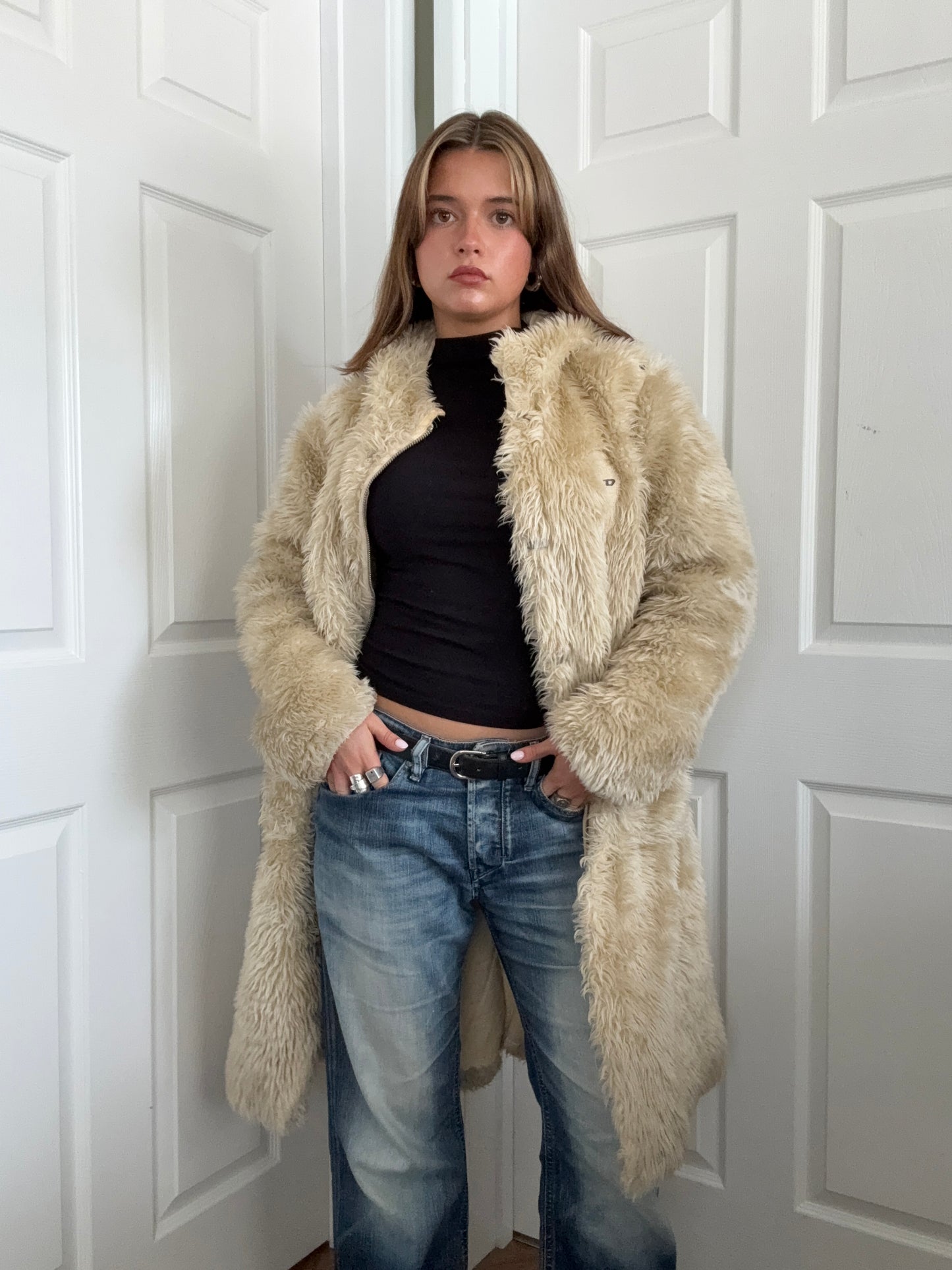 Diesel Faux Fur Yetti Coat (S)