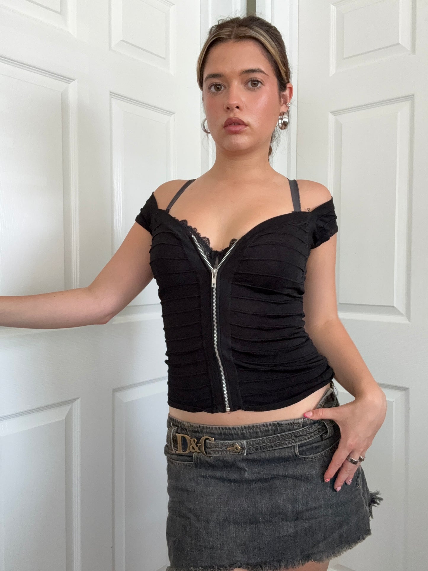 Jane Norman Zip Bandage Top (UK8)