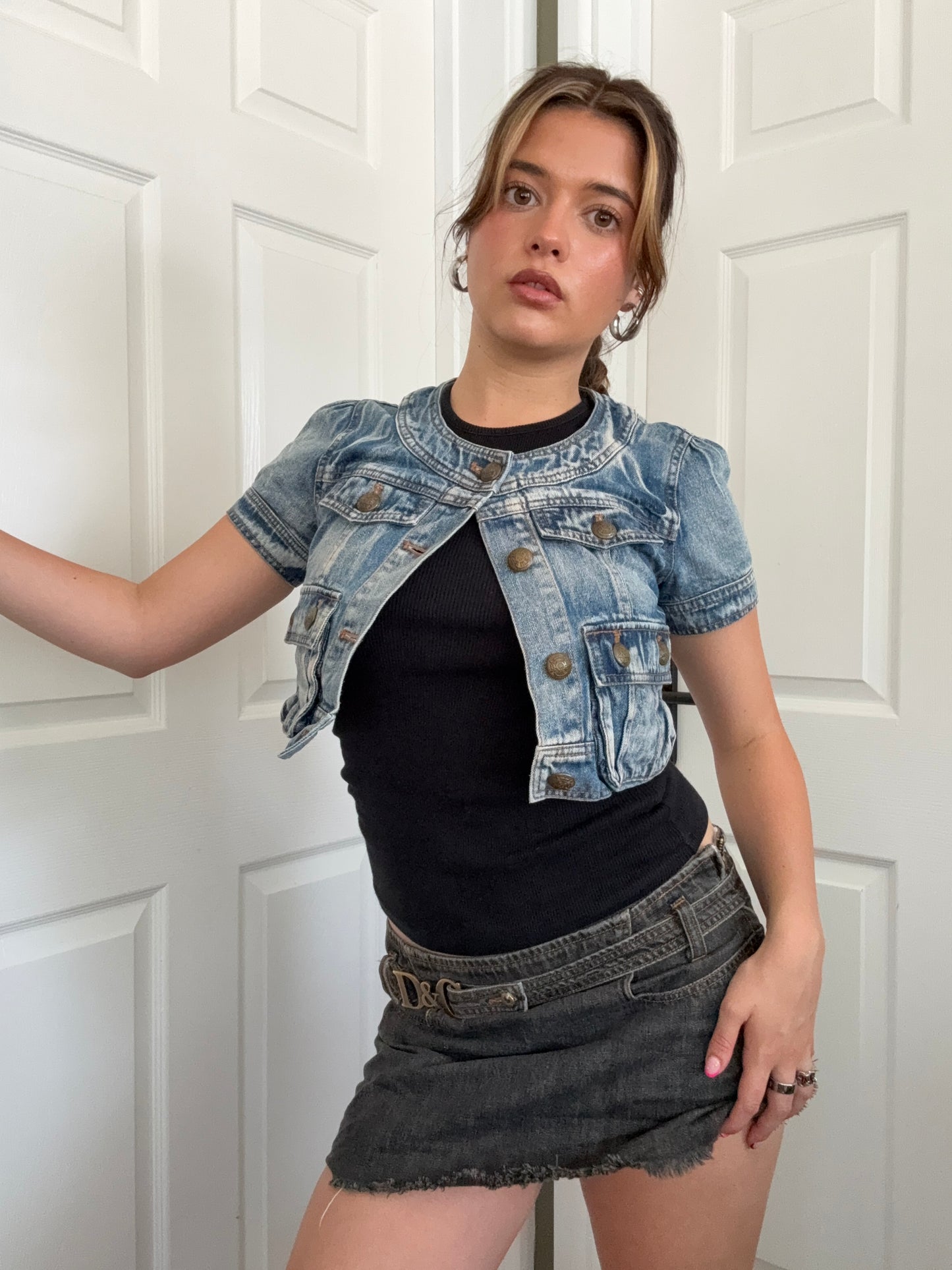 Y2K Denim Top (S)