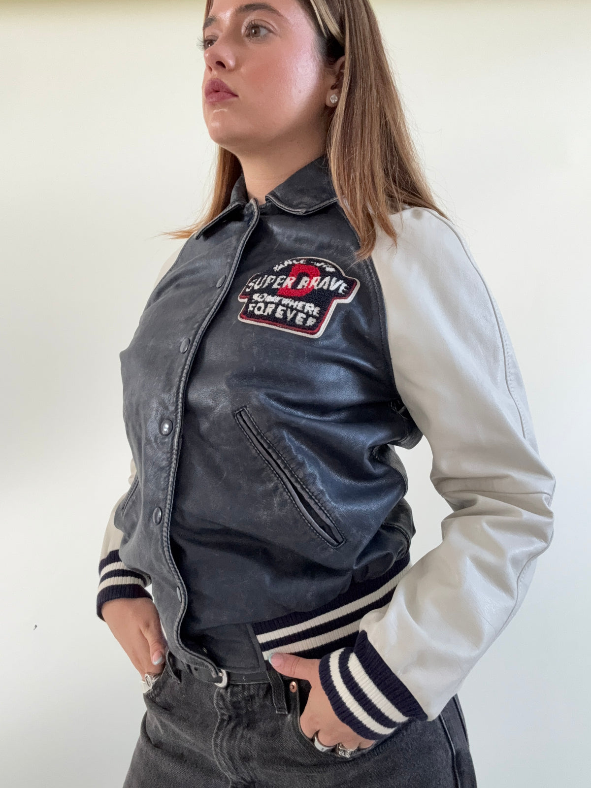 Diesel Leather Bomber Jacket (S)
