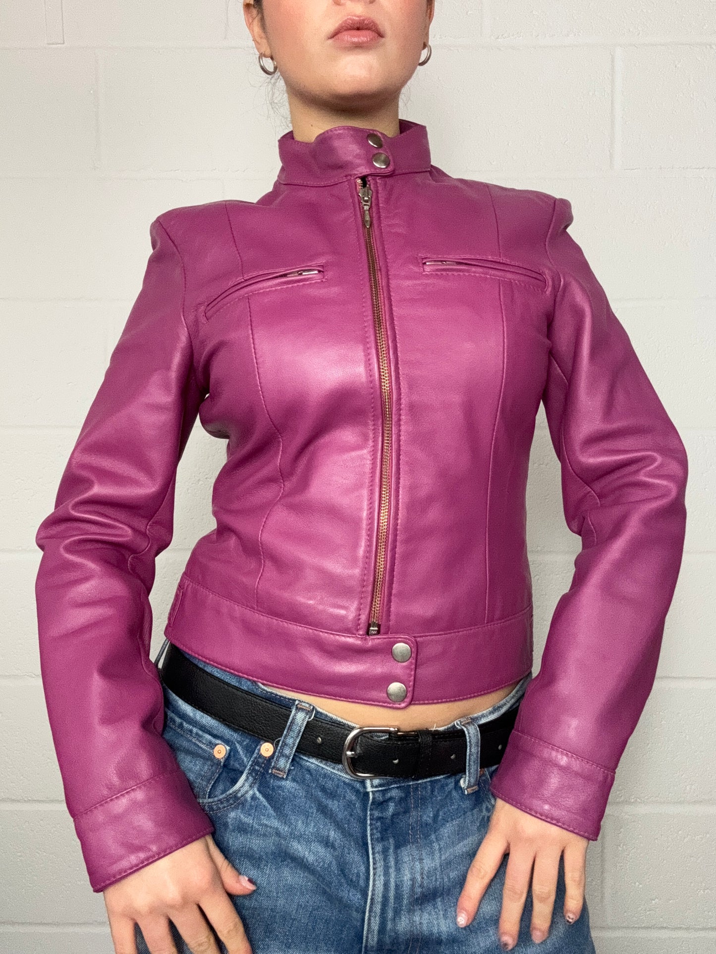 Y2K Leather Jacket (UK10)