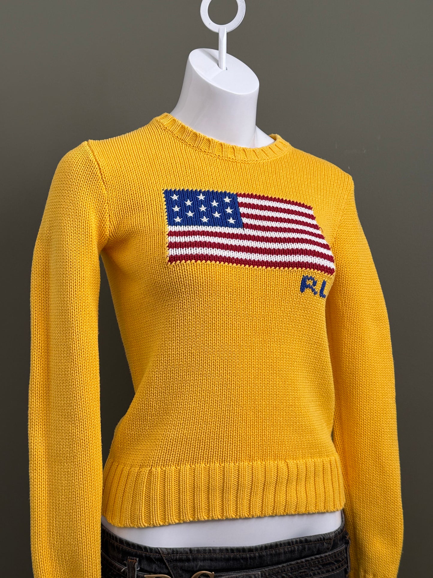 Ralph Lauren Yellow Knit Jumper (XS)