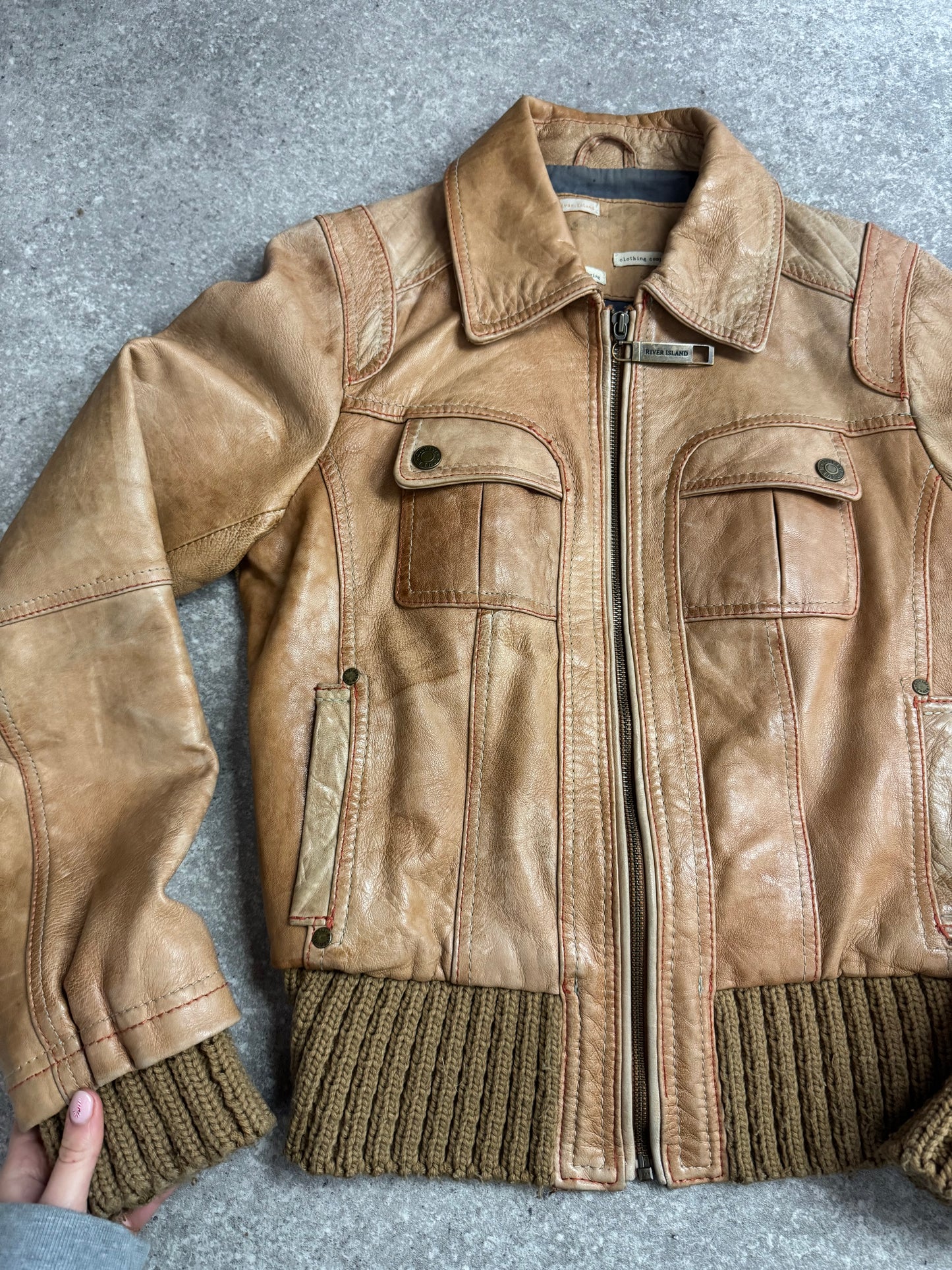 Vintage Leather Bomber Jacket (UK10)