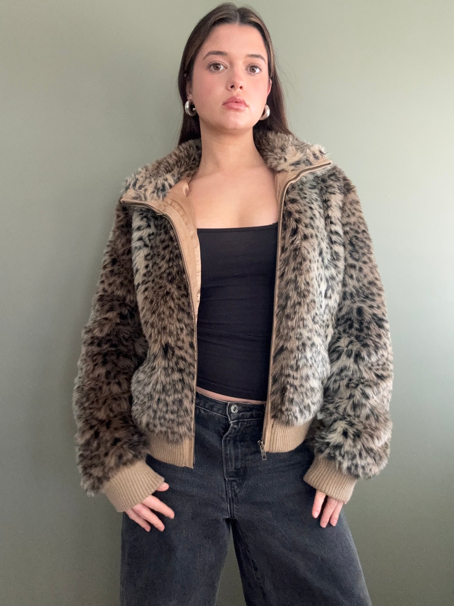Faux Fur Leopard Jacket (UK14)