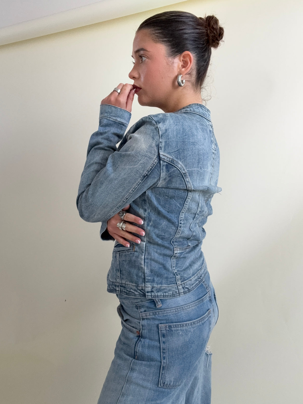Denim Military Jacket (M)