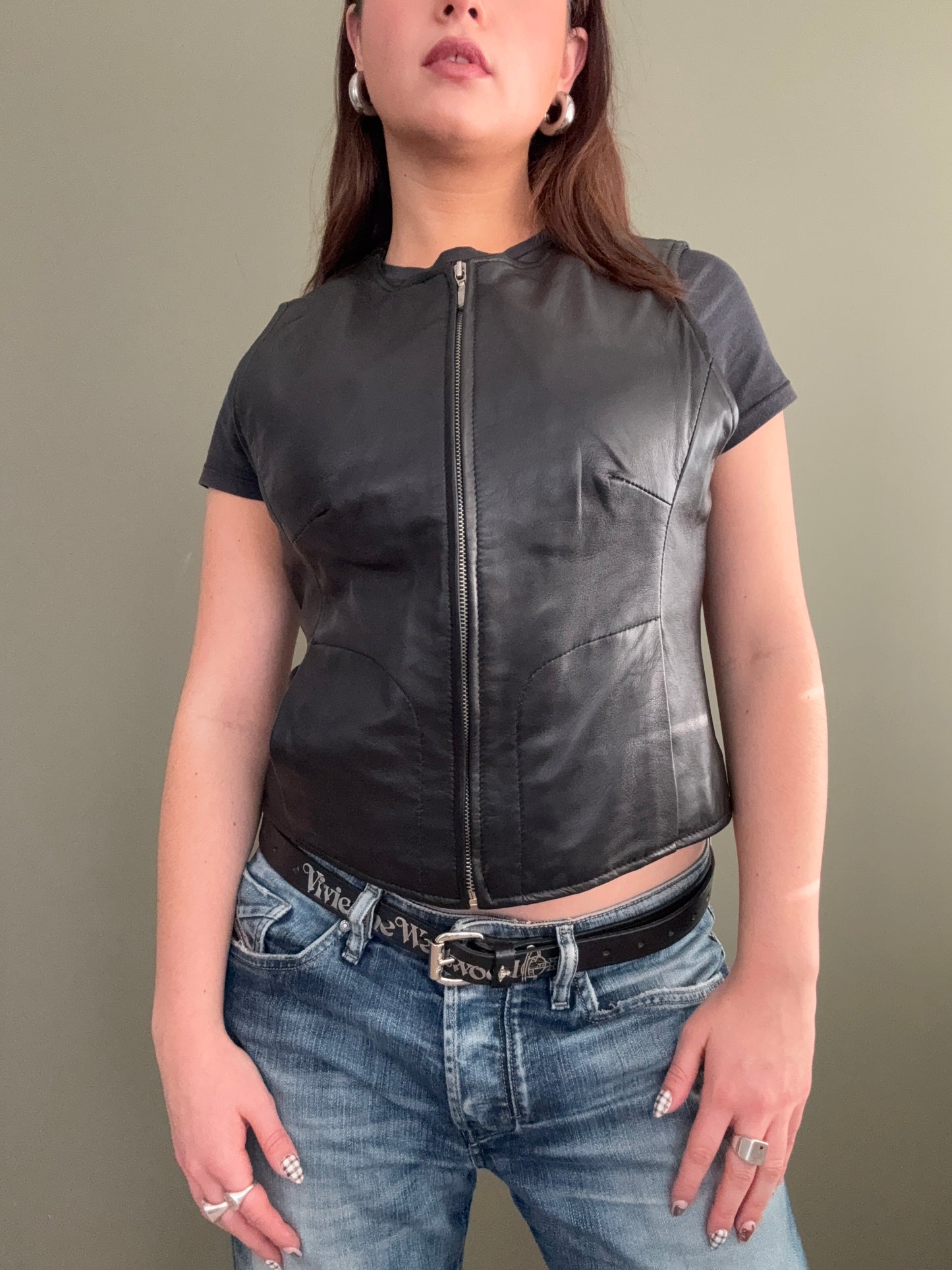 Leather Waistcoat (UK10)