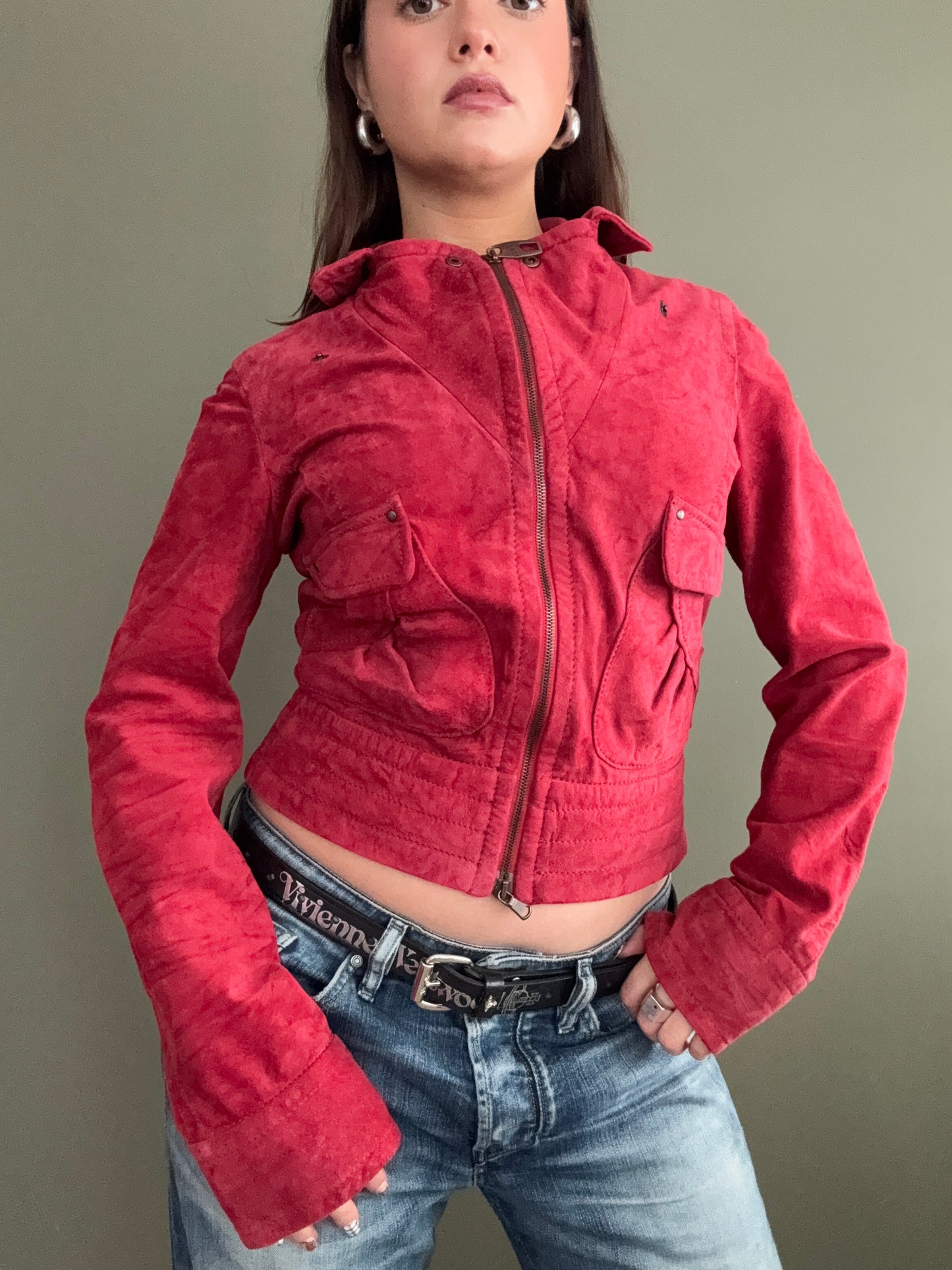 Miss Sixty Red Suede Jacket (M)