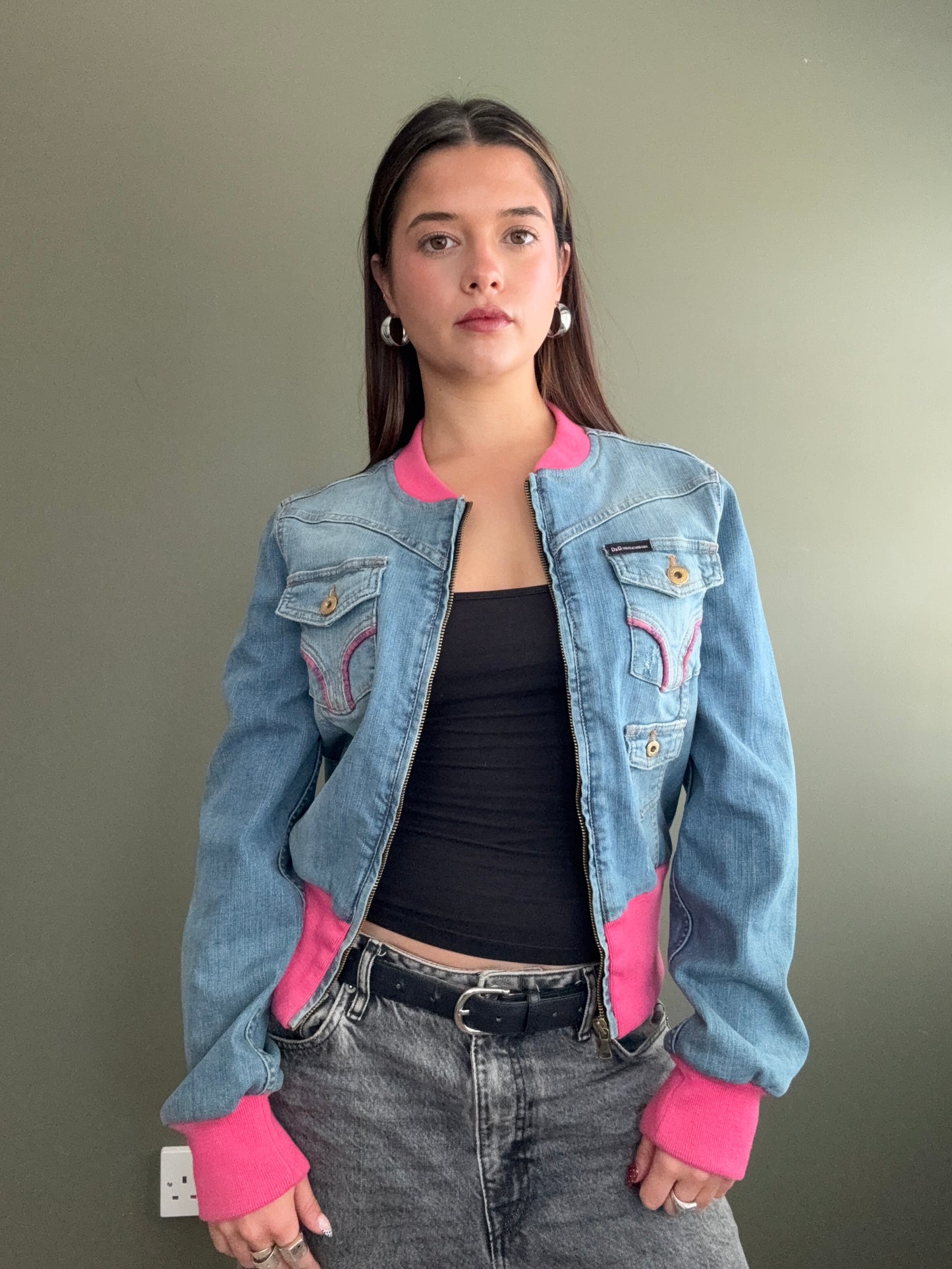 Dolce and Gabbana Denim Bomber Jacket (S)