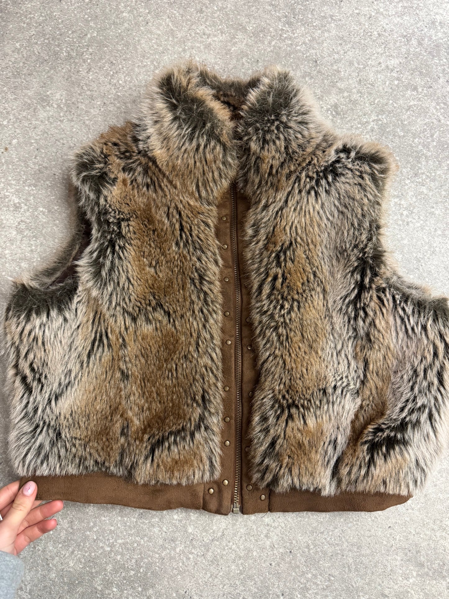 Y2K Faux Fur Gilet (S)