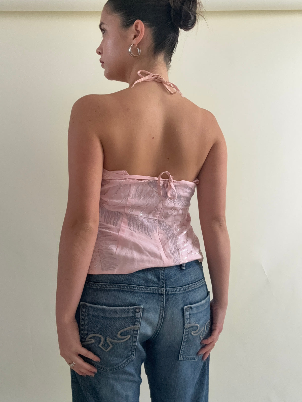 French Connection Sequin Halter-neck Top (UK12)