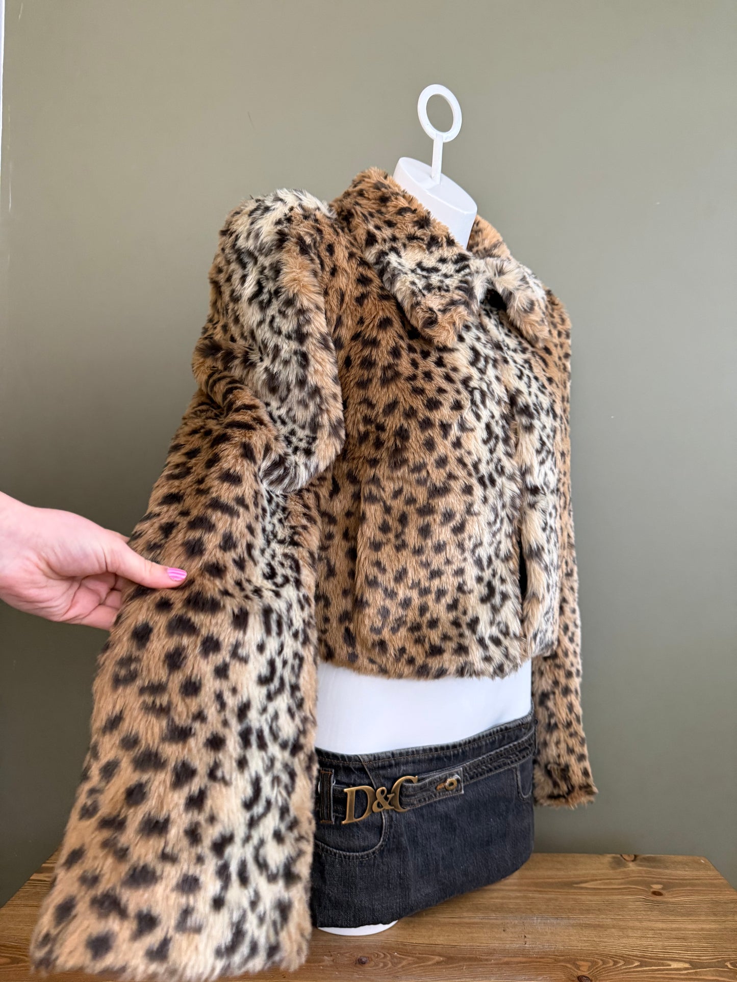 Leopard Faux Fur Jacket (UK8)