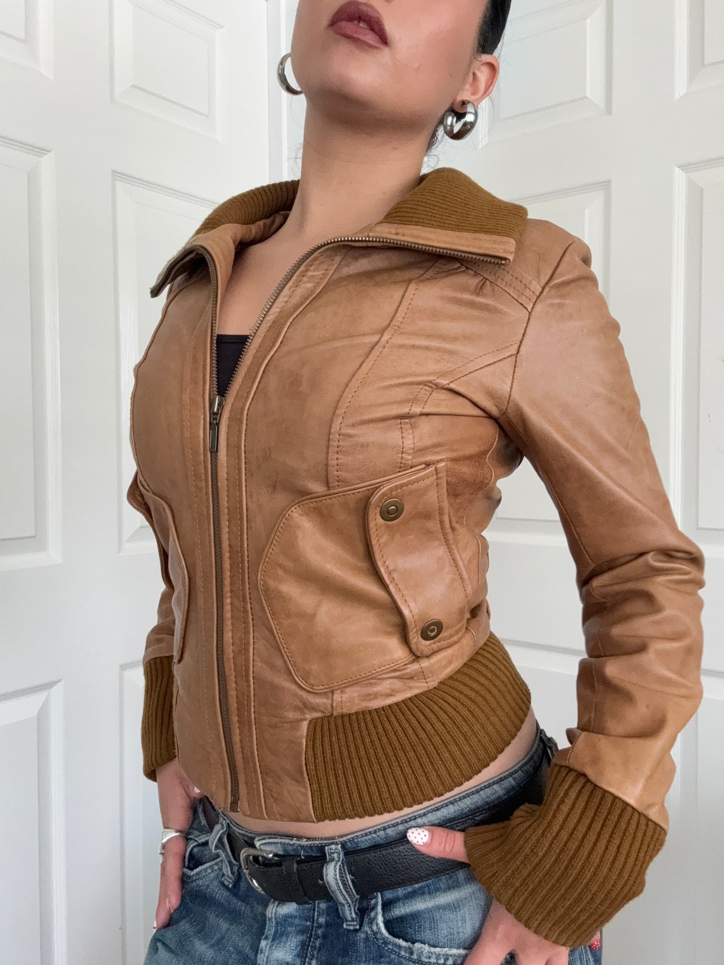 Fitted Leather Jacket (UK8)
