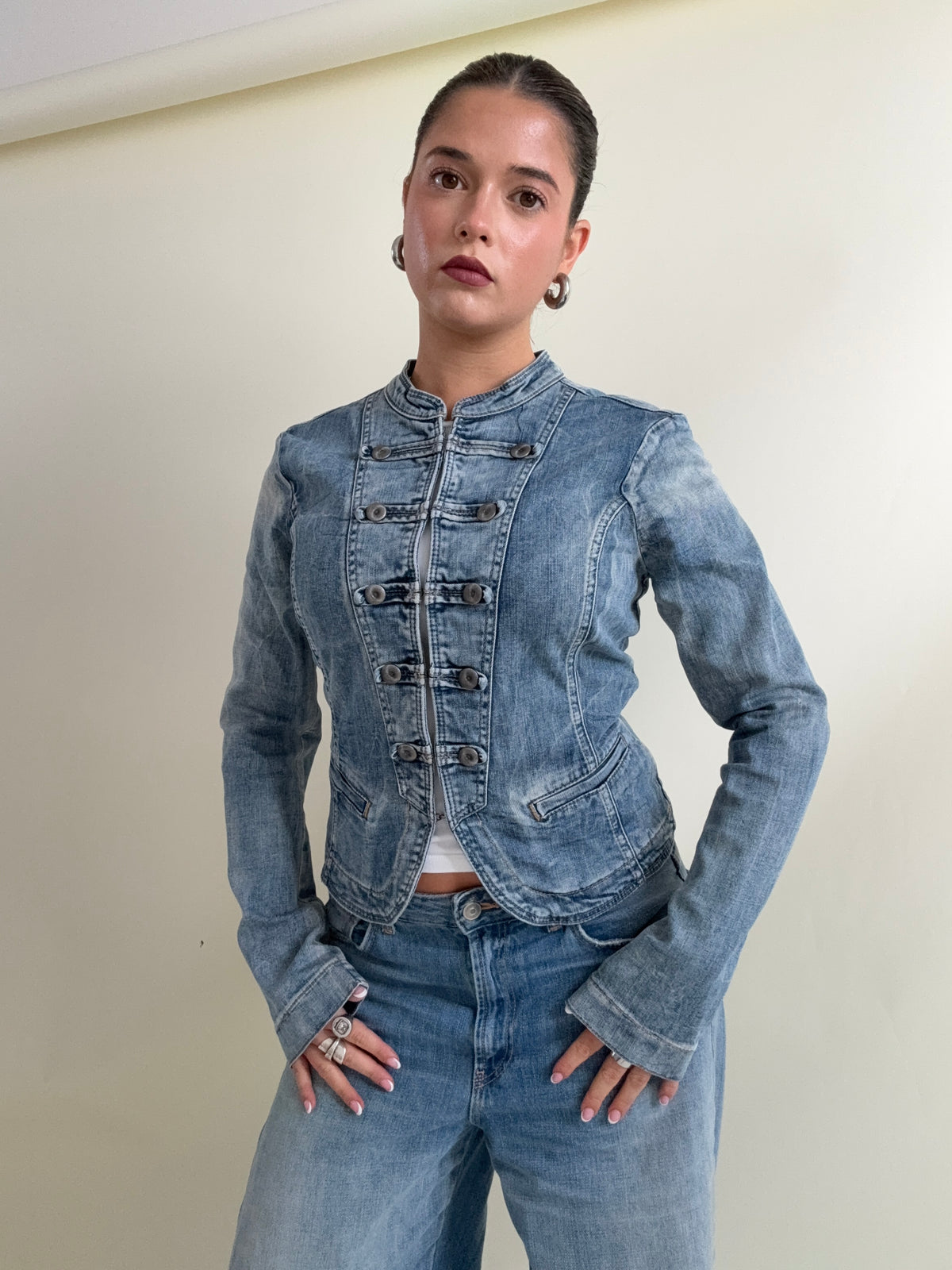 Denim Military Jacket (M)