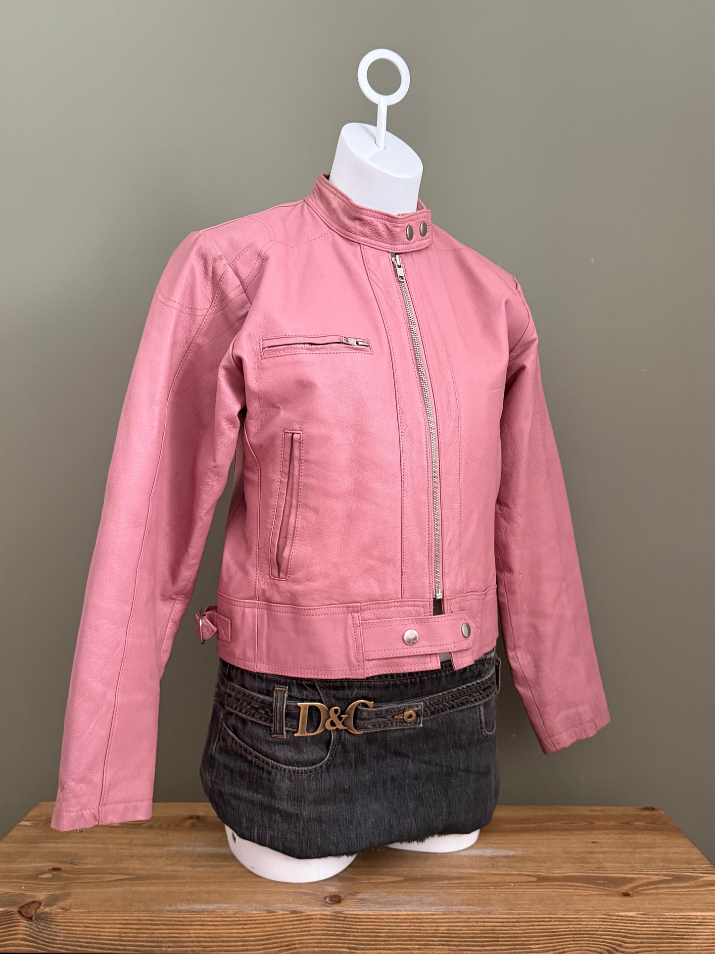 Pink Leather Jacket (M)