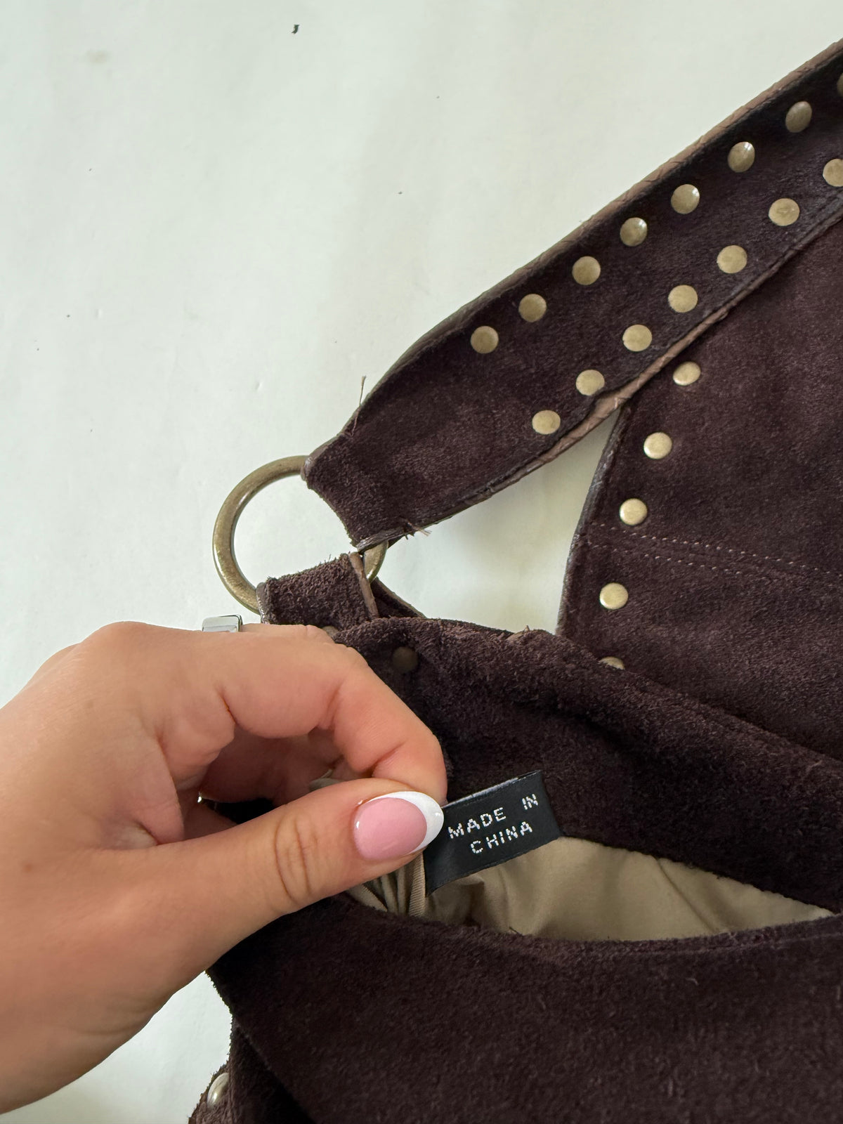DKNY Studded Suede Handbag