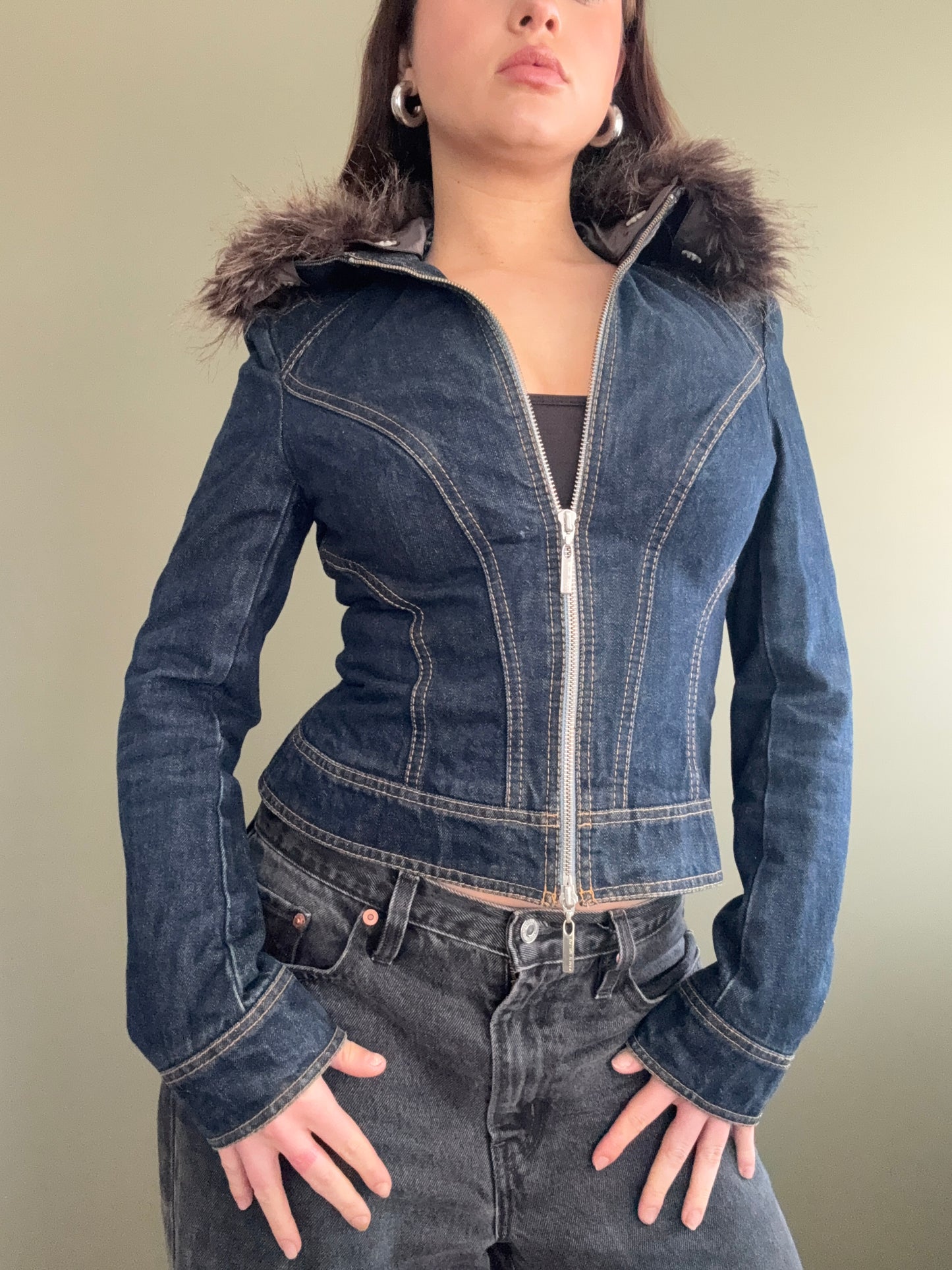 Karen Millen Fitted Denim Jacket (UK8)