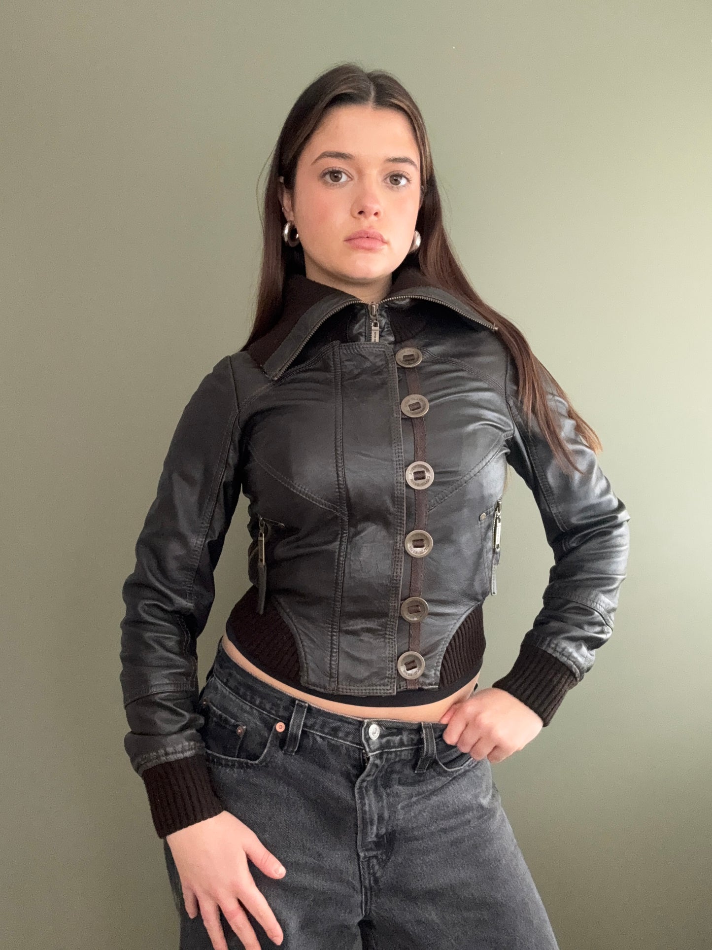 Fitted Leather Jacket (UK8)