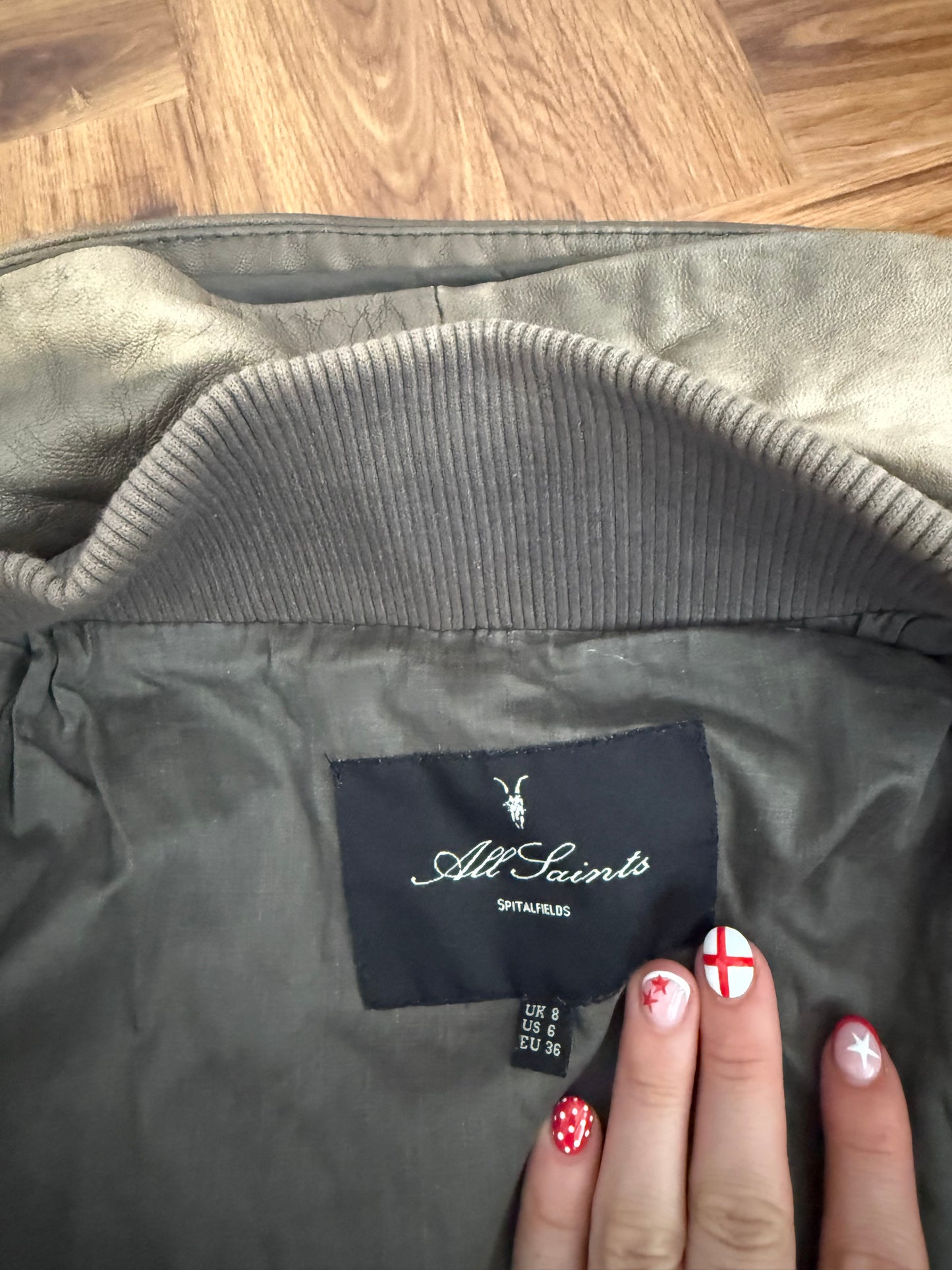 Allsaints Leather Fitted Jacket (UK8)