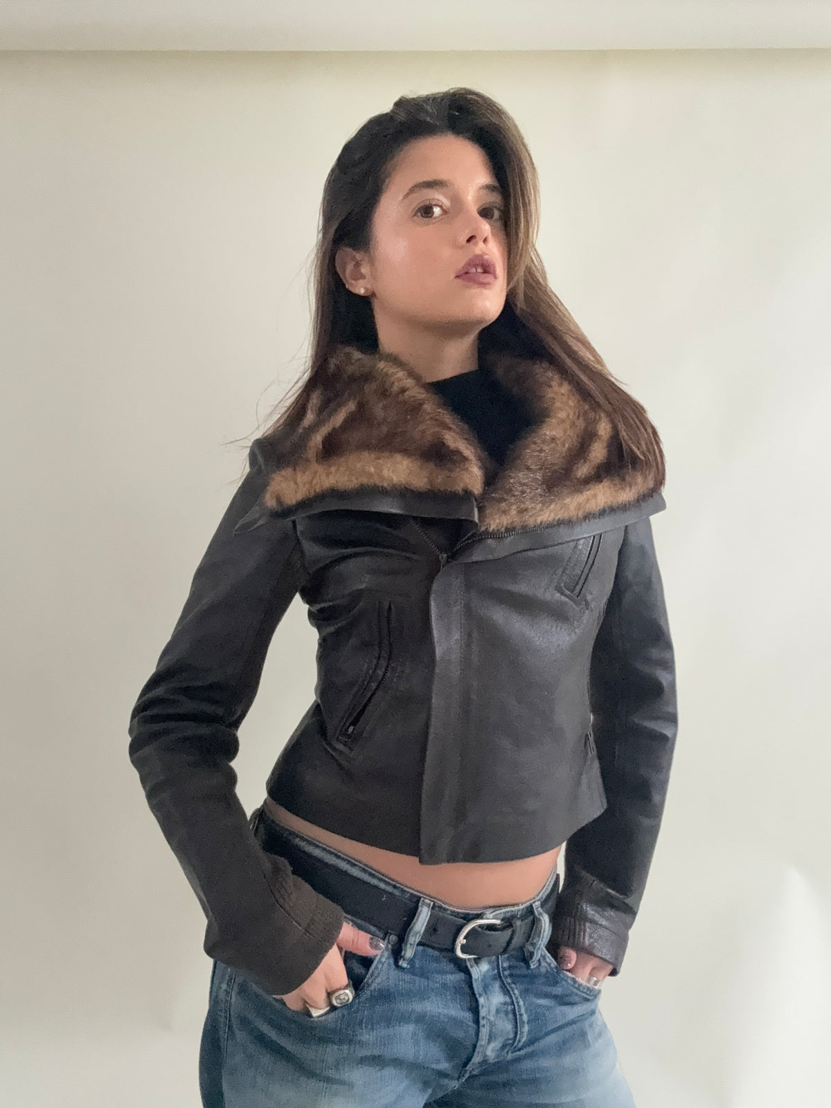 Morgan De Toi Asymmetric Leather Jacket (S)