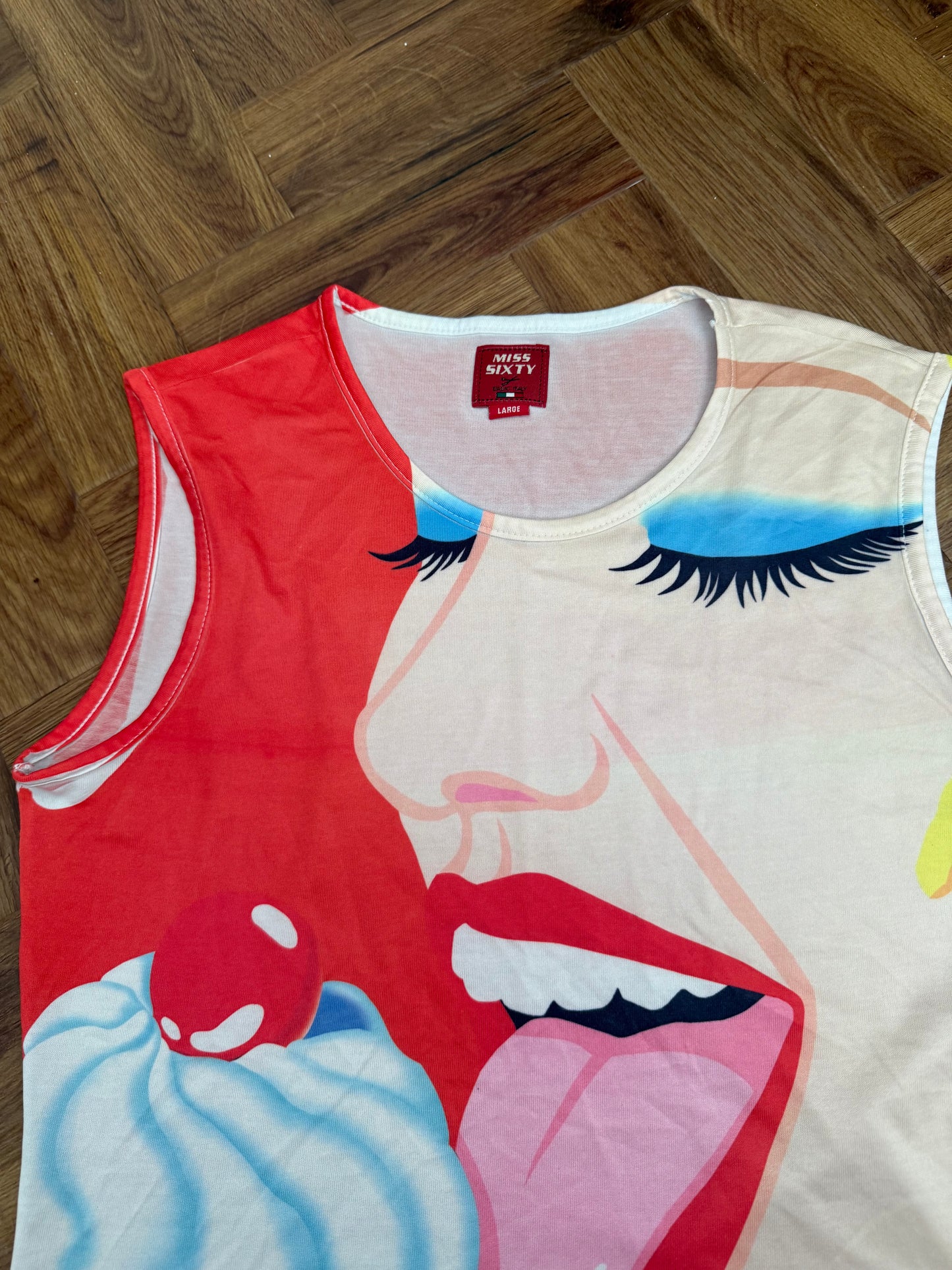 Miss Sixty Graphic Print Vest (L)