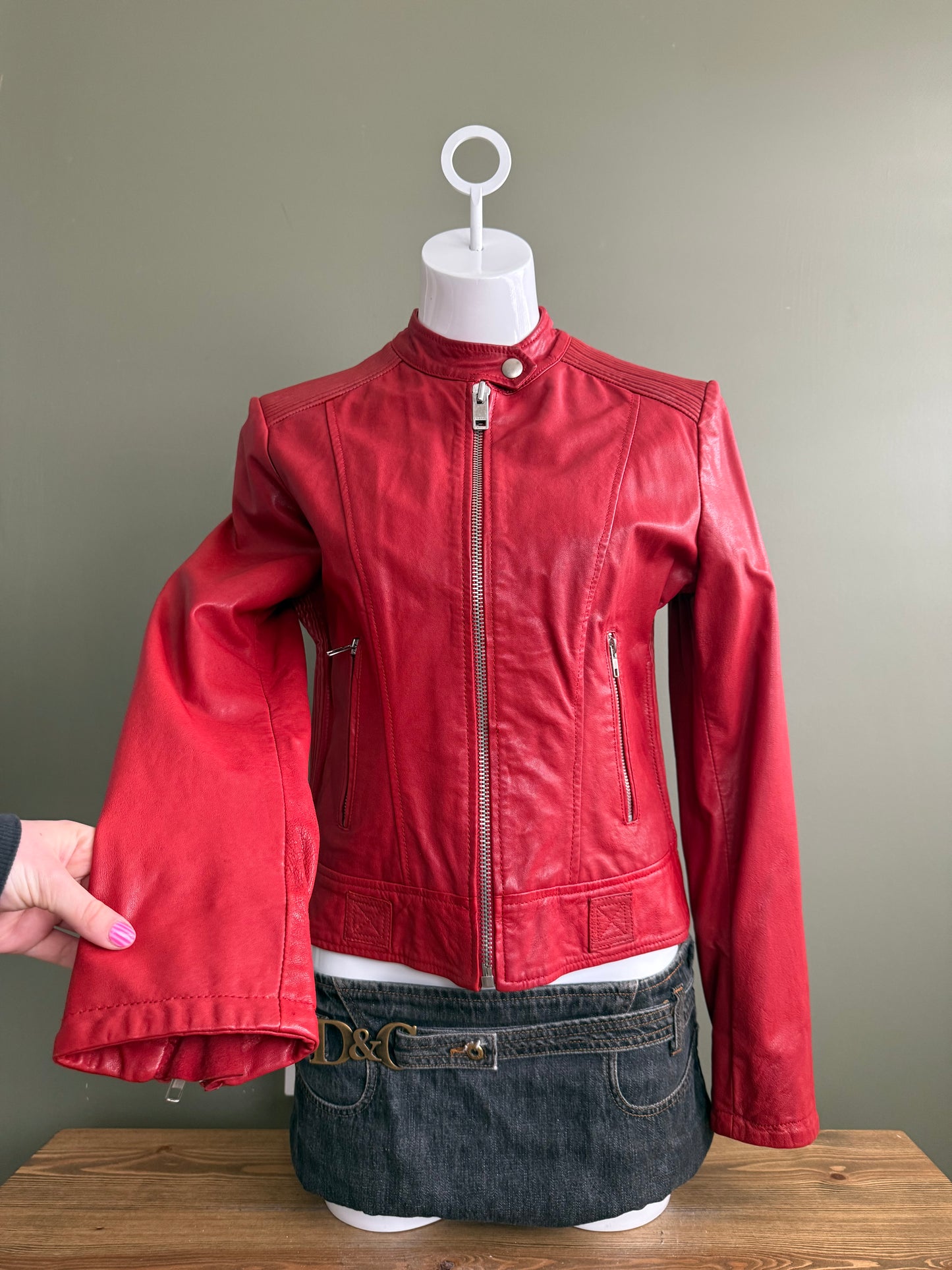 Diesel Red Leather Jacket (M)
